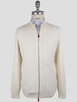 Kiton White Cashmere Sweater Full Zip
