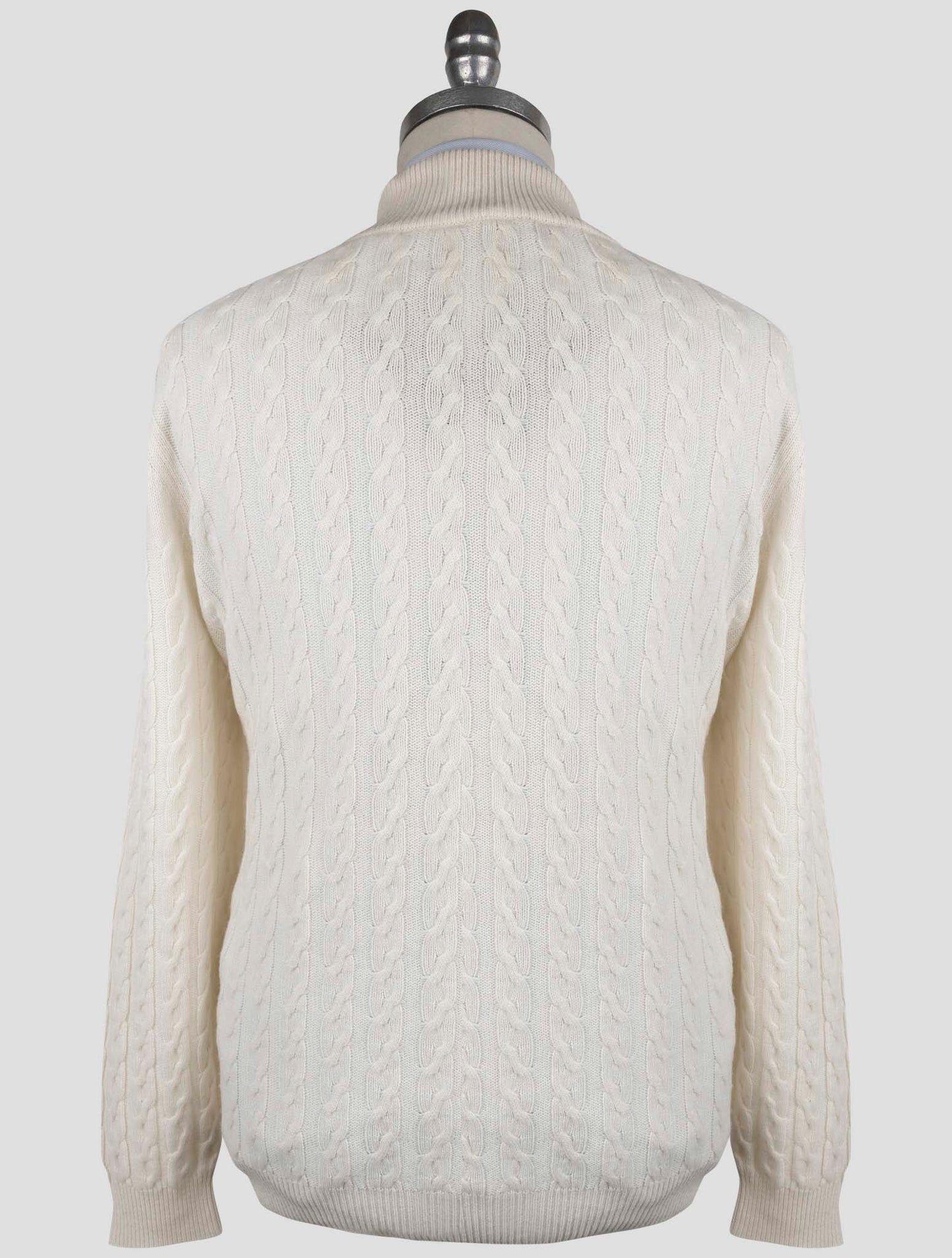 Kiton White Cashmere Sweater Full Zip