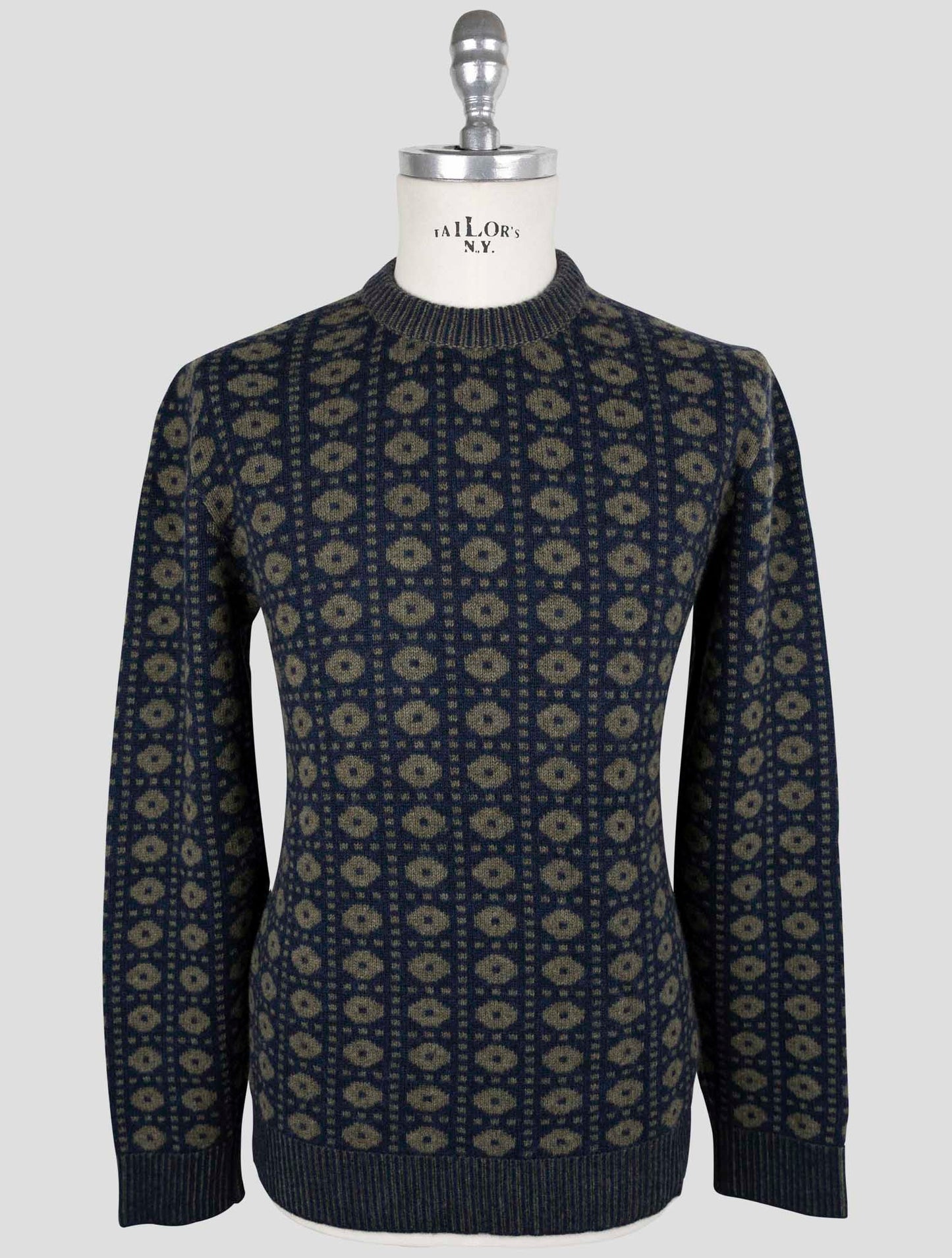 Kiton Blue Green Cashmere Sweater Crewneck
