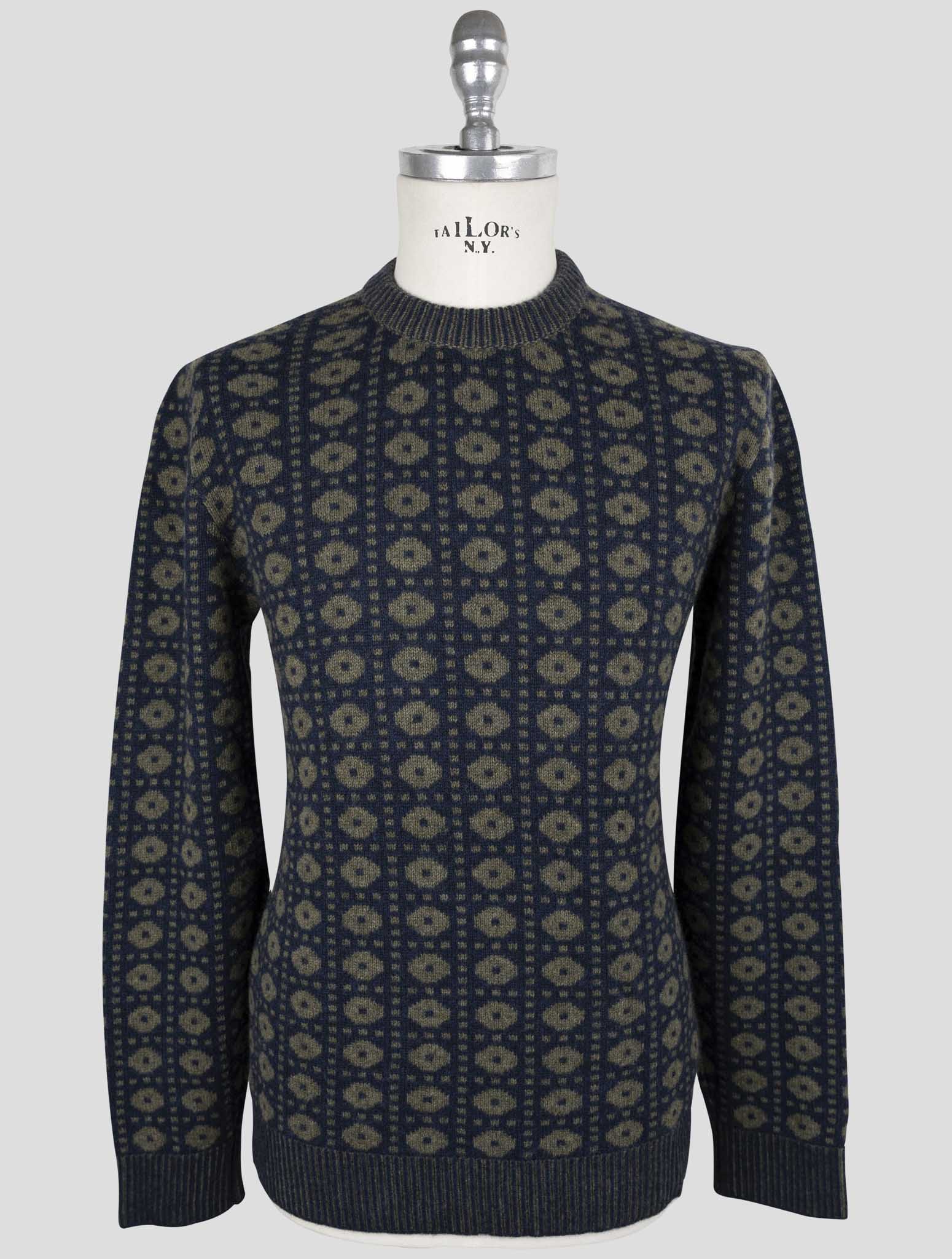 Kiton Blue Green Cashmere Sweater Crewneck