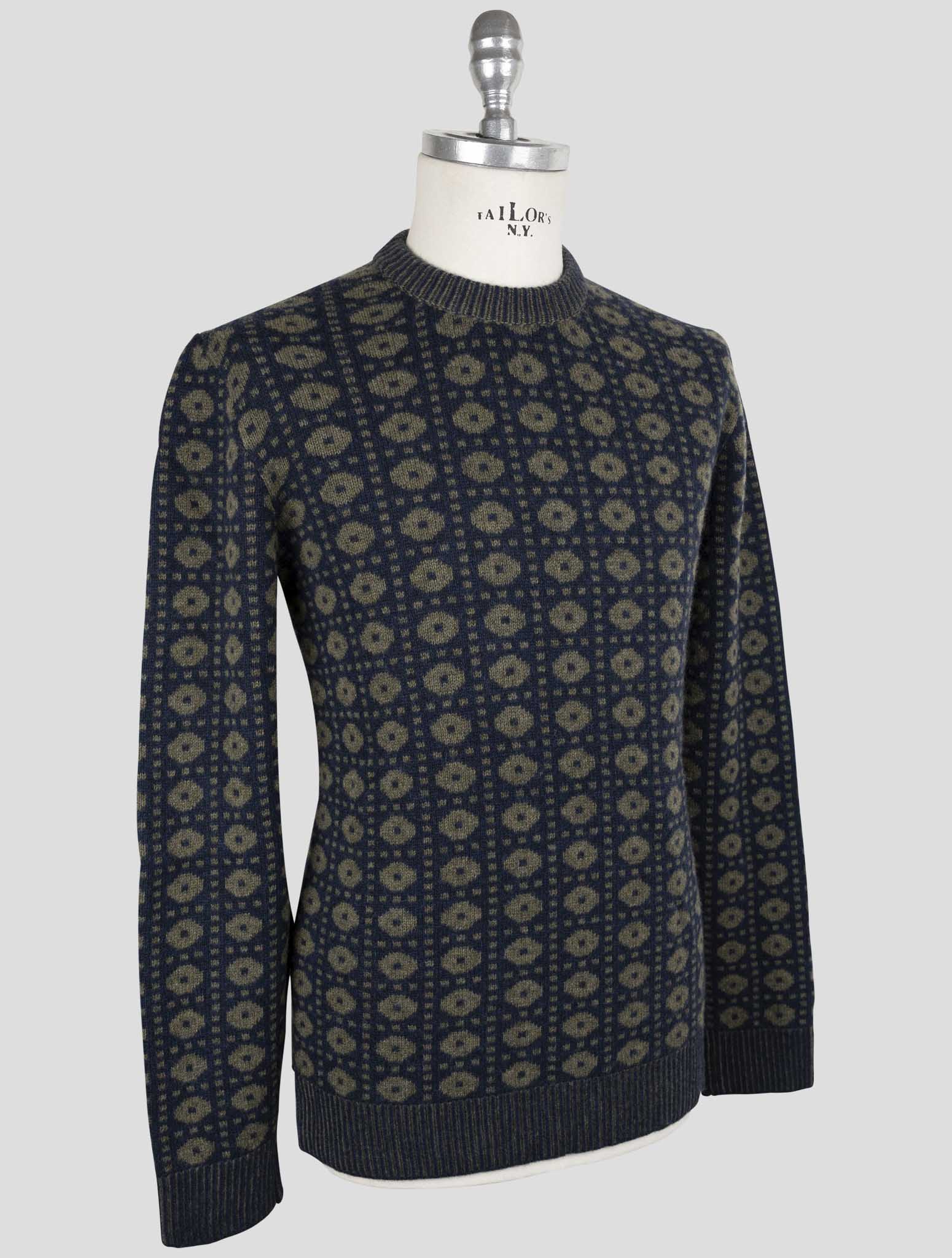 Kiton Blue Green Cashmere Sweater Crewneck