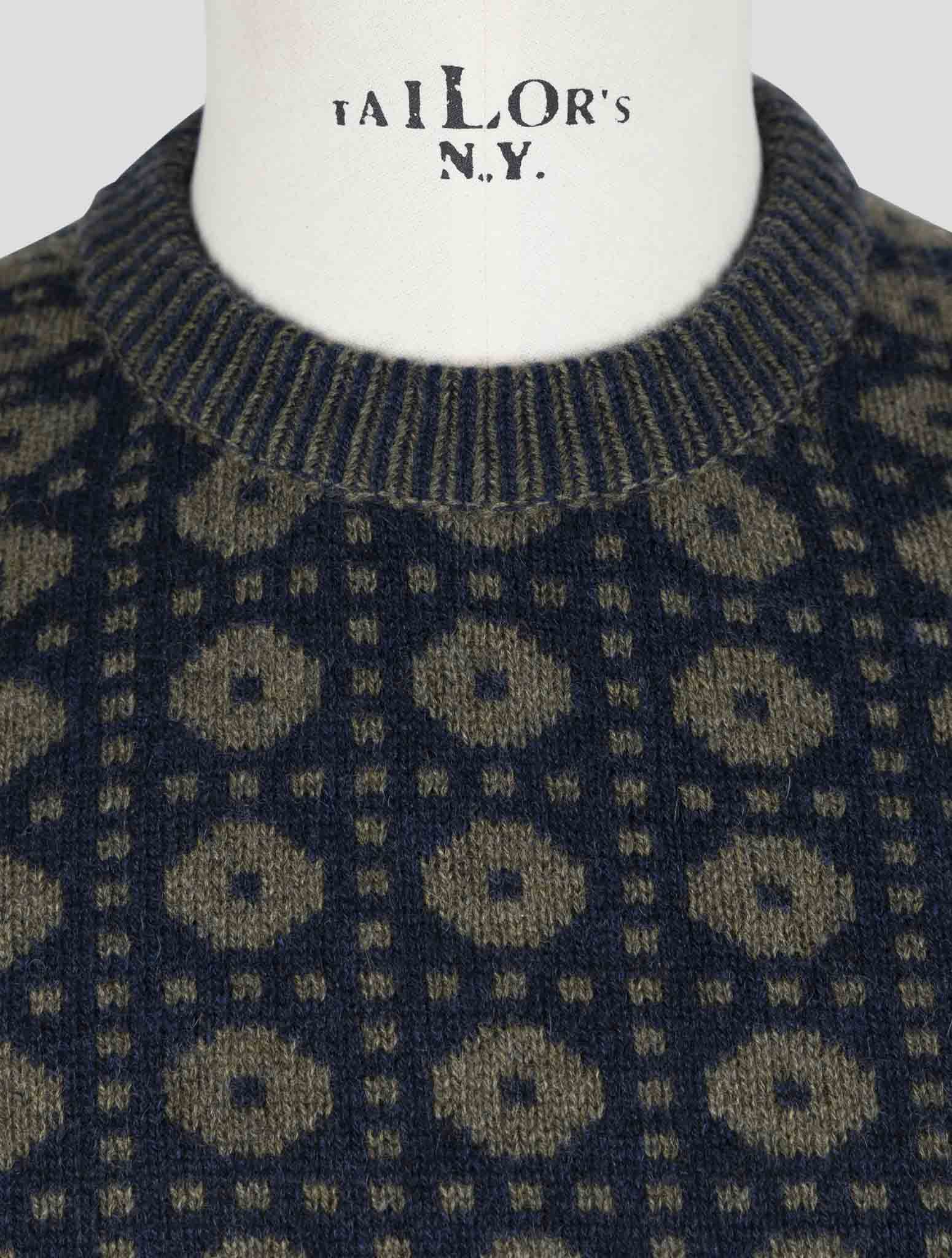 Kiton Blue Green Cashmere Sweater Crewneck