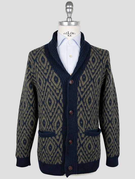 Kiton Blue Green Cashmere Sweater Crdigan