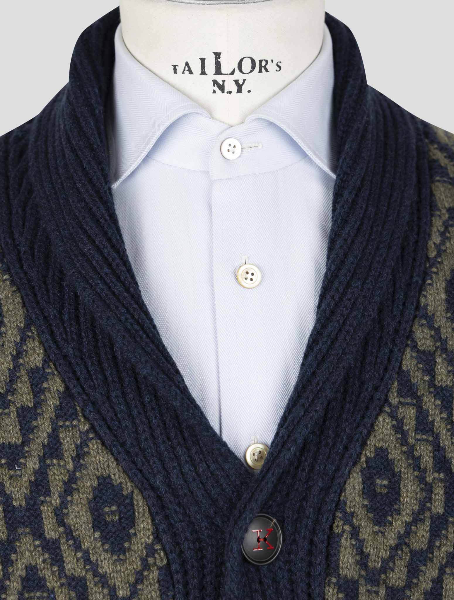 Kiton Blue Green Cashmere Sweater Crdigan