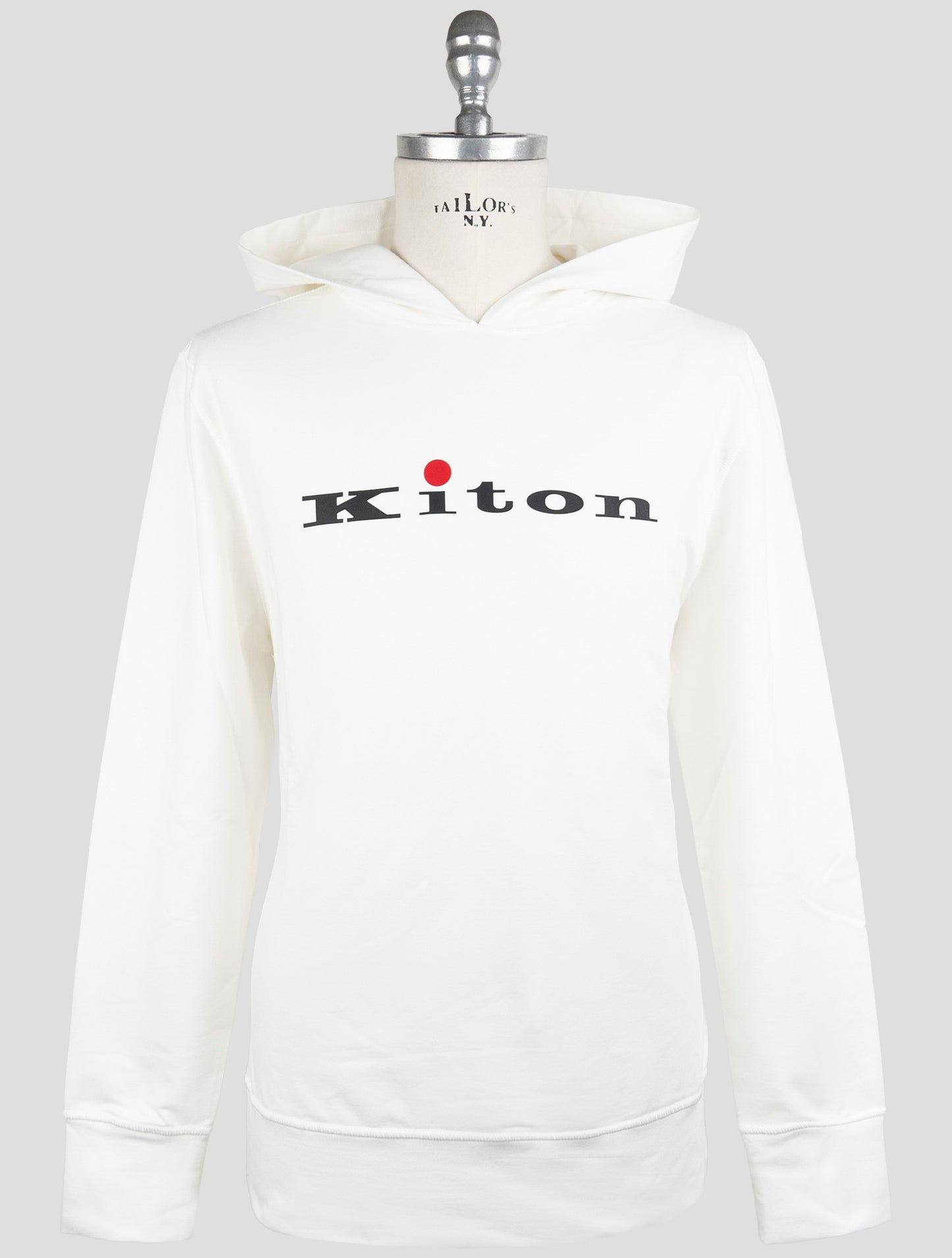 Kiton White Cotton Ea Sweater Hoodie