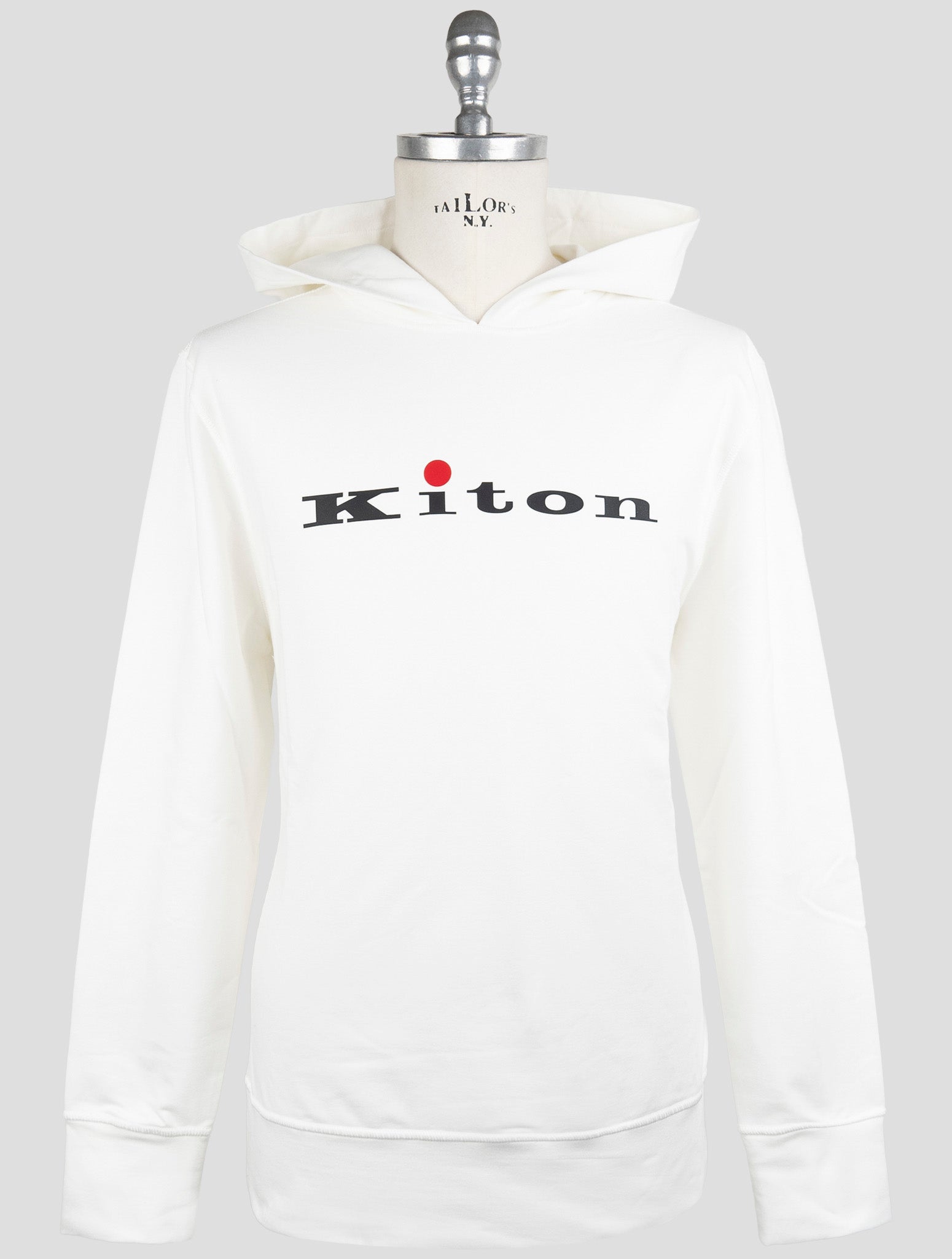 Kiton White Cotton Ea Sweater Hoodie