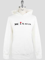Kiton White Cotton Ea Sweater Hoodie