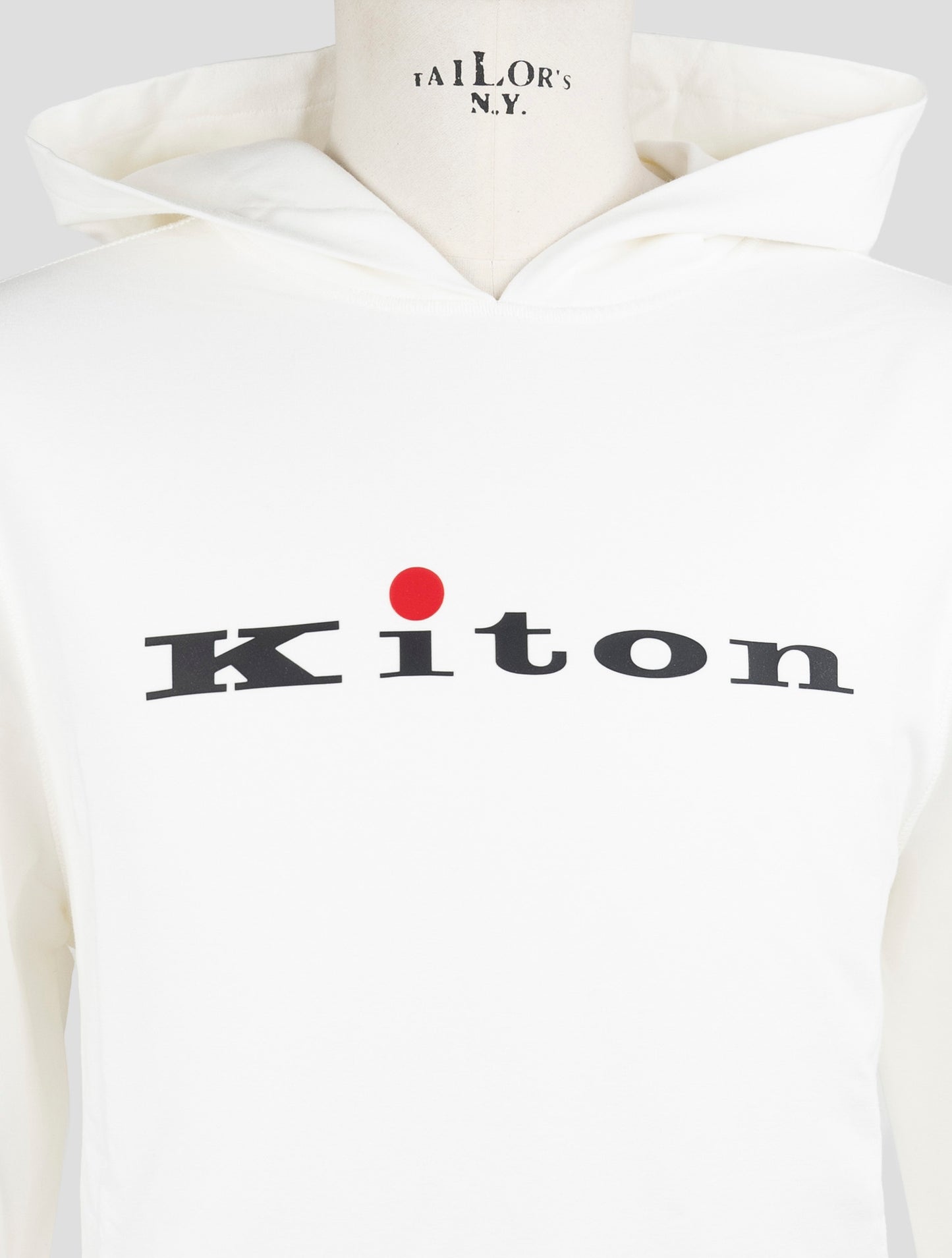 Kiton White Cotton Ea Sweater Hoodie
