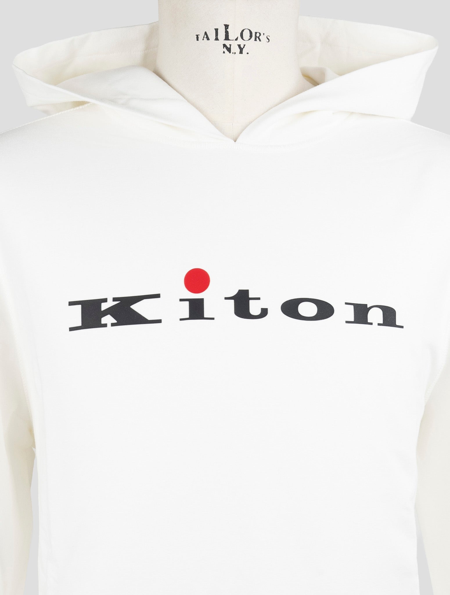 Kiton White Cotton Ea Sweater Hoodie