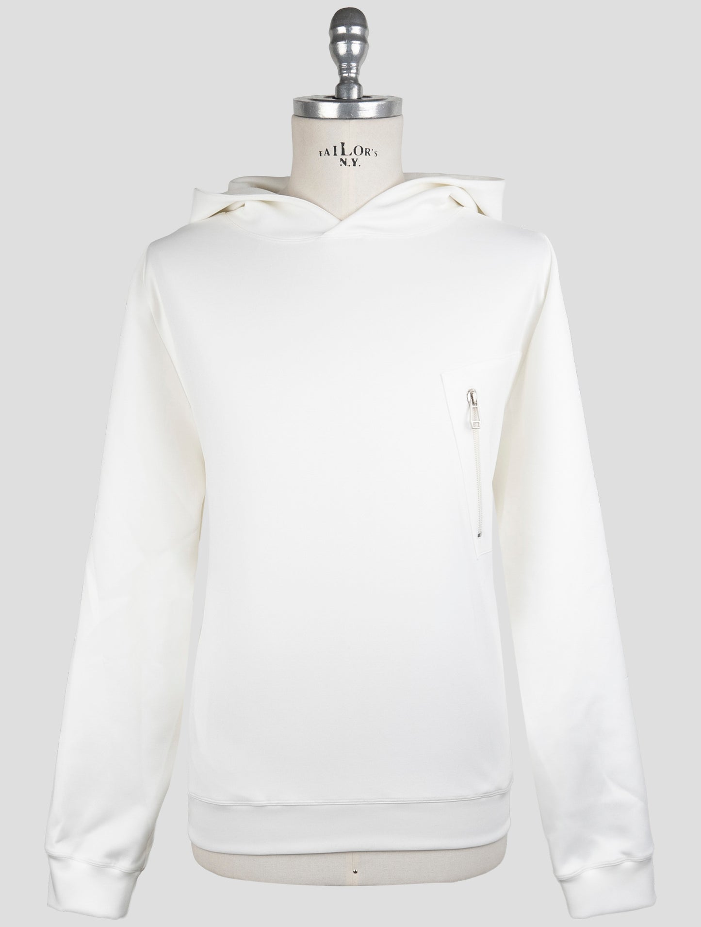 Kiton White Cotton Ea Sweater Hoodie