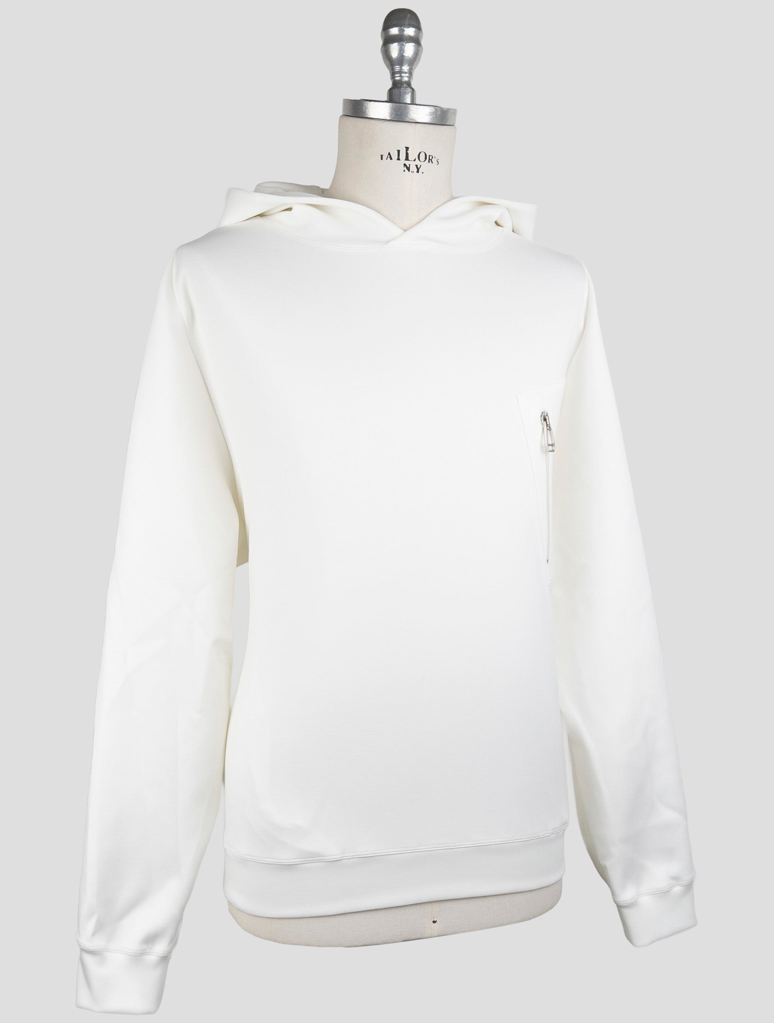 Kiton White Cotton Ea Sweater Hoodie