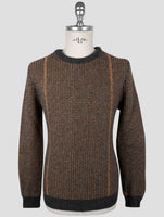 Kiton Gray Orange Cashmere Sweater Crewneck