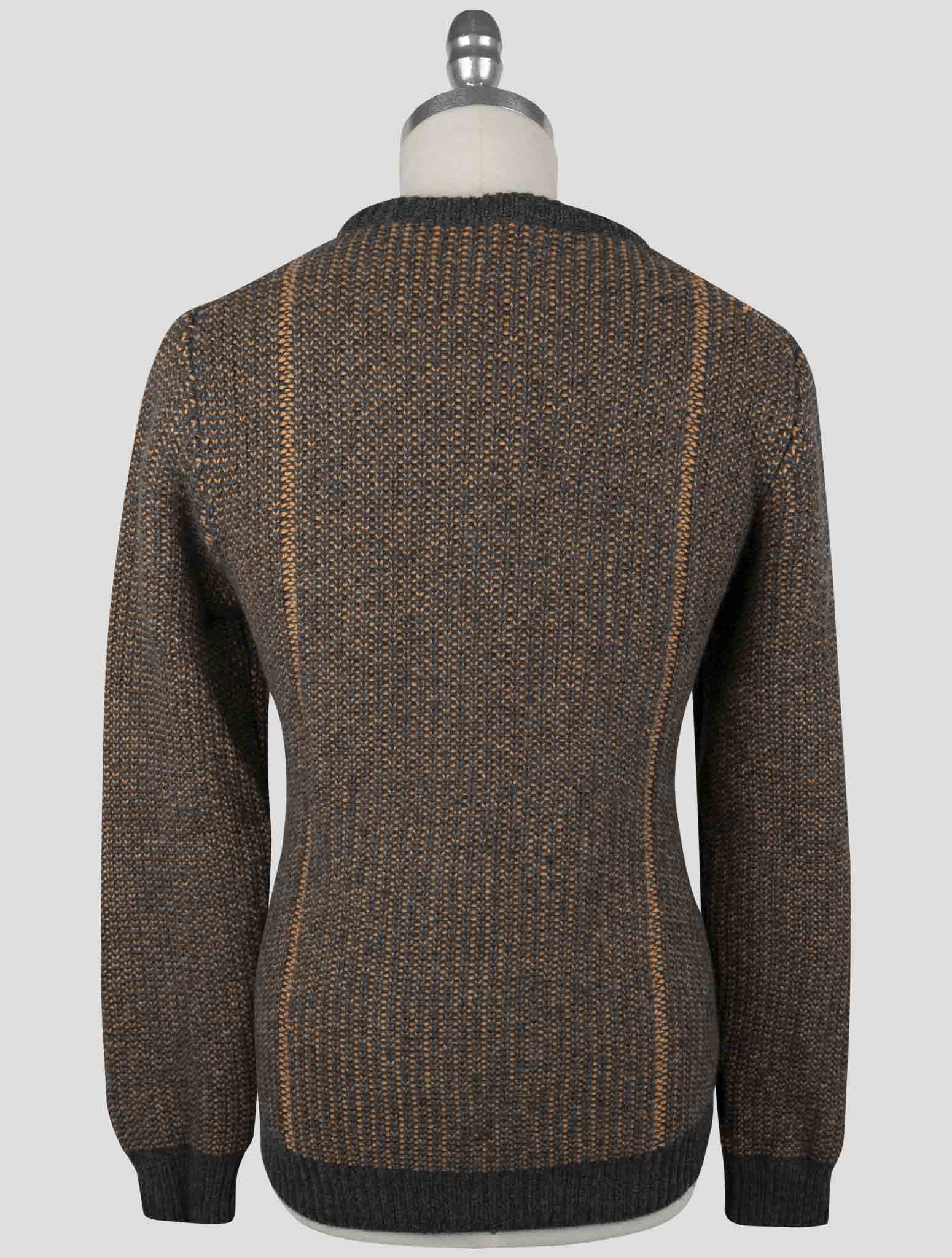 Kiton Gray Orange Cashmere Sweater Crewneck
