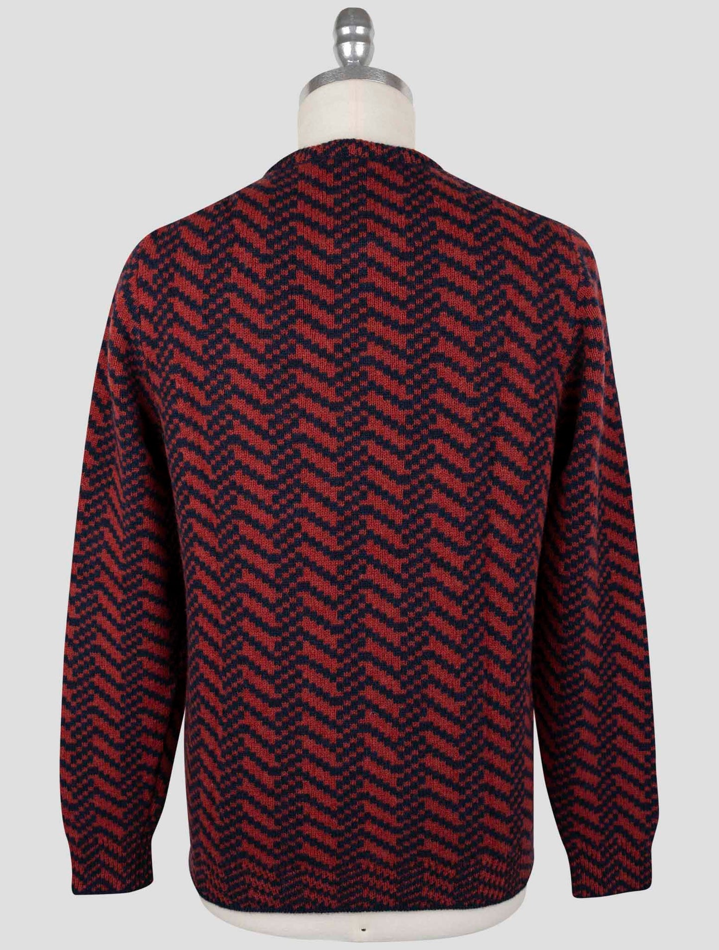 Kiton Red Blue Cashmere Sweater Crewneck