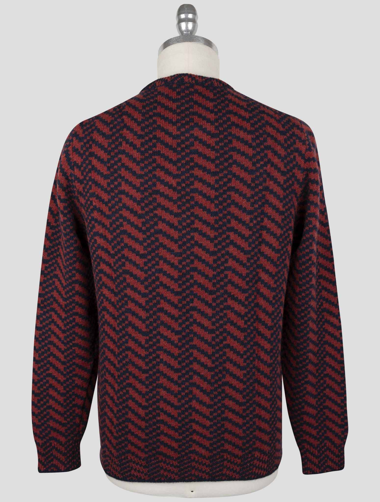 Kiton Red Blue Cashmere Sweater Crewneck