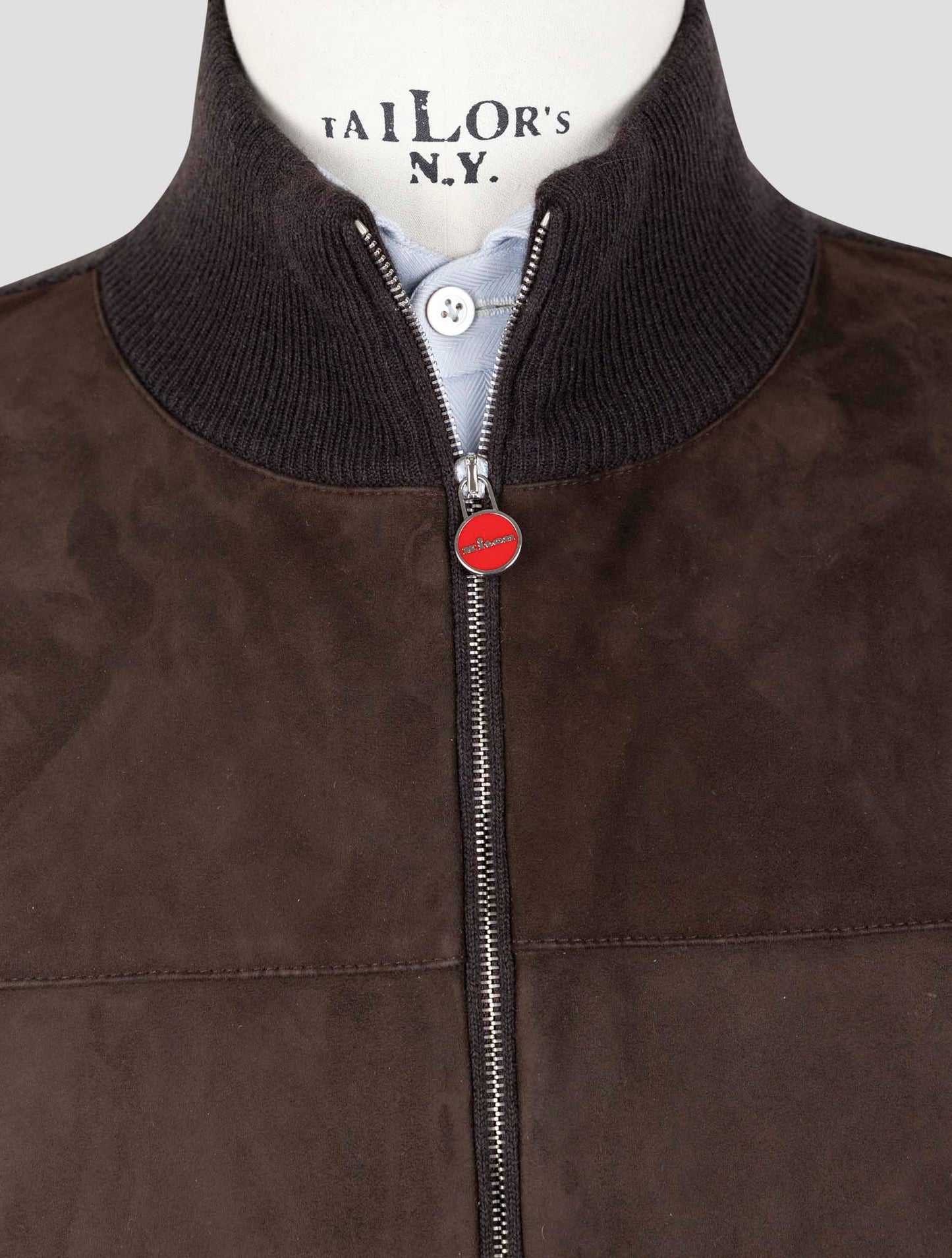 Kiton Brown Cashmere Leather Suede Coat