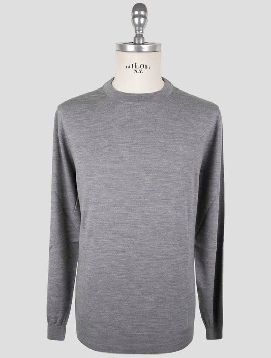 Kiton Gray Wool Sweater Crewneck