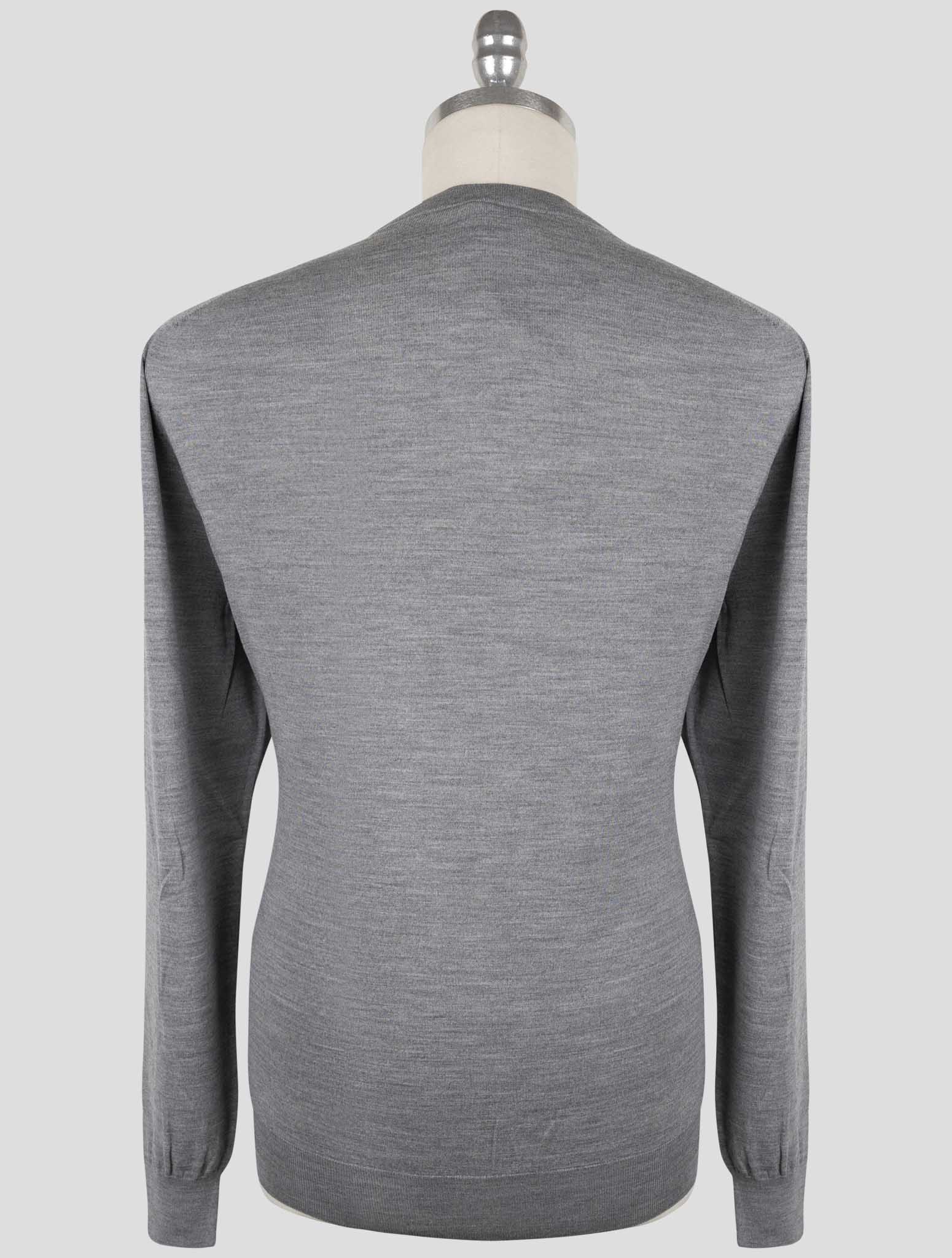 Kiton Gray Wool Sweater Crewneck
