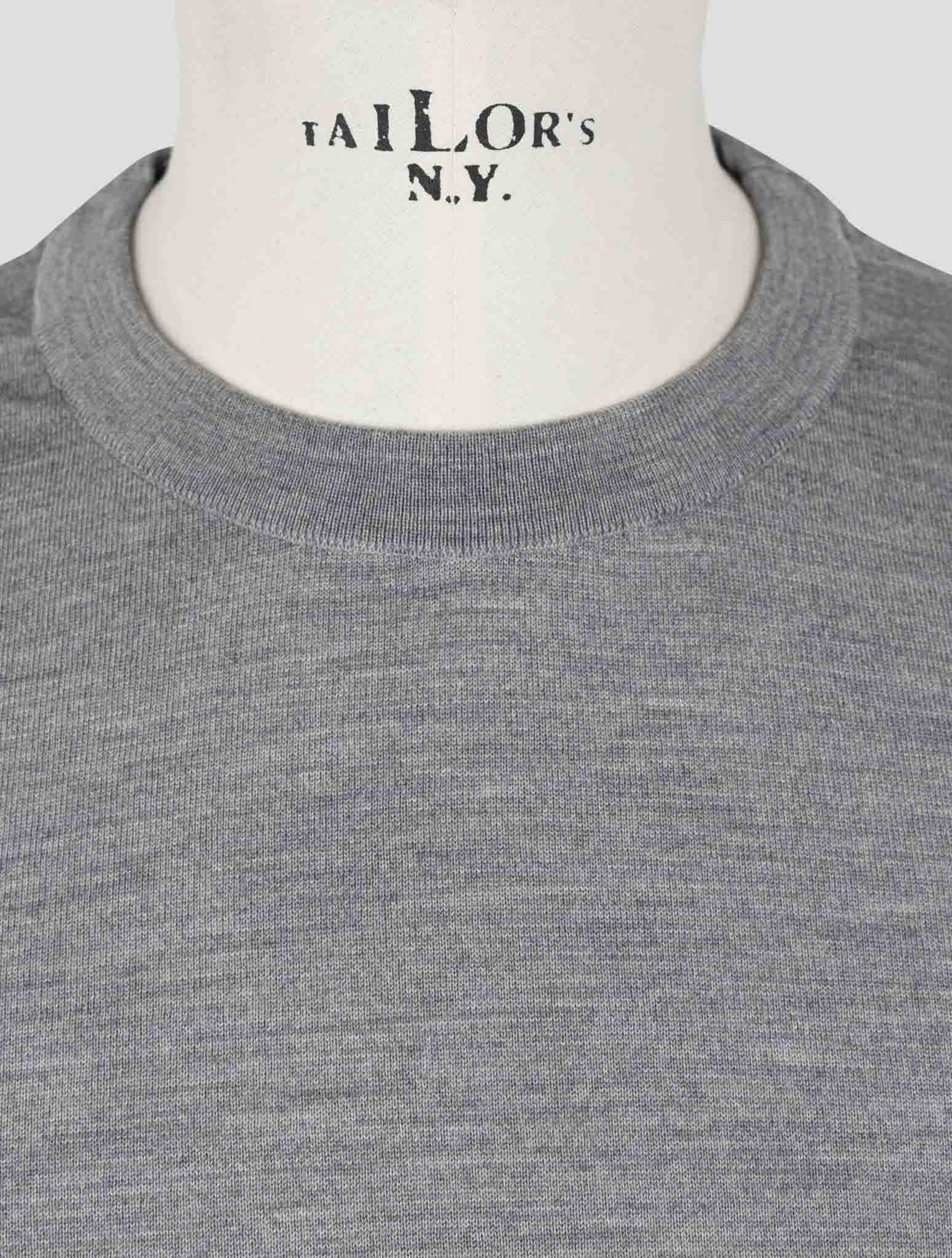Kiton Gray Wool Sweater Crewneck