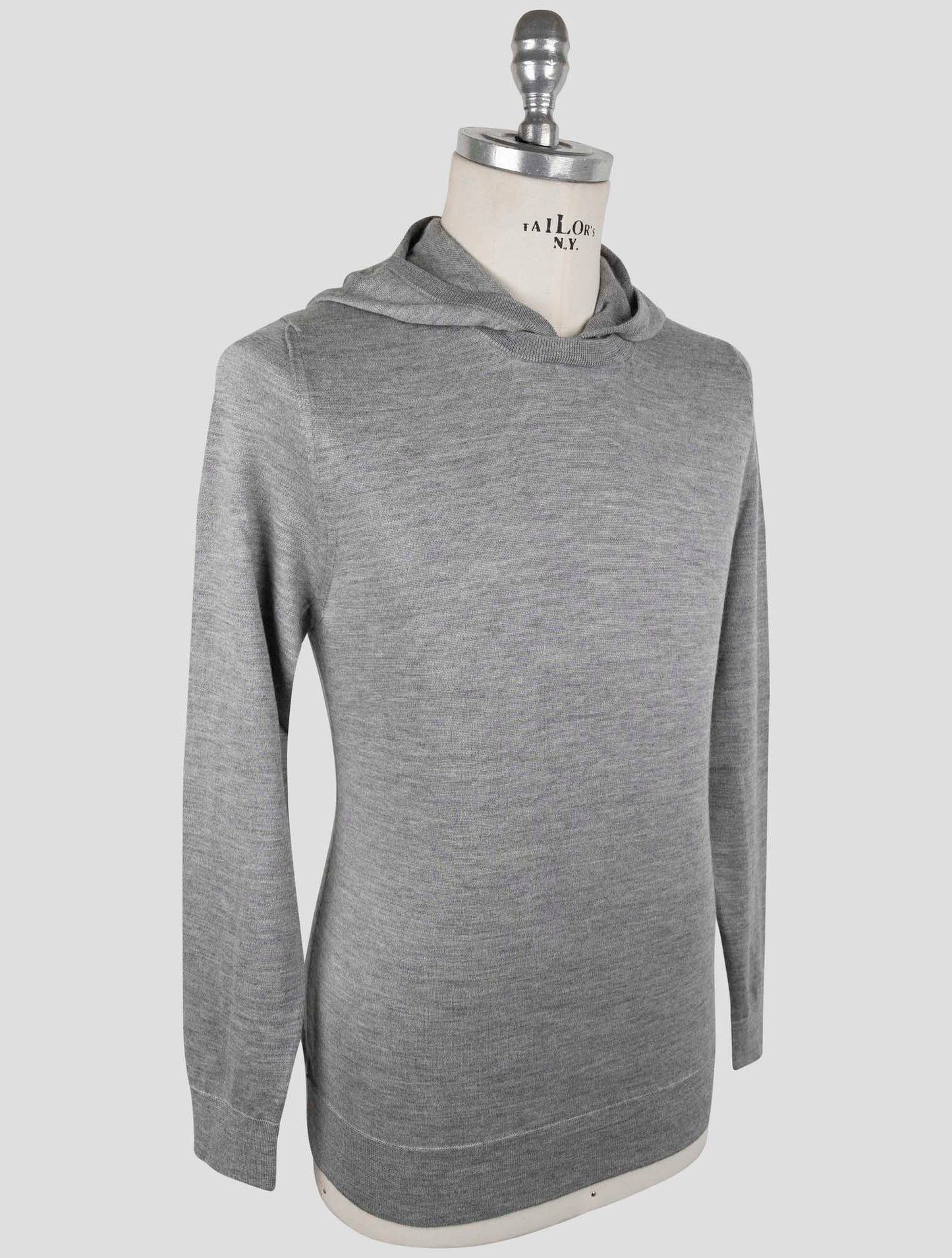Kiton Gray Cashmere Silk Sweater Hoodie