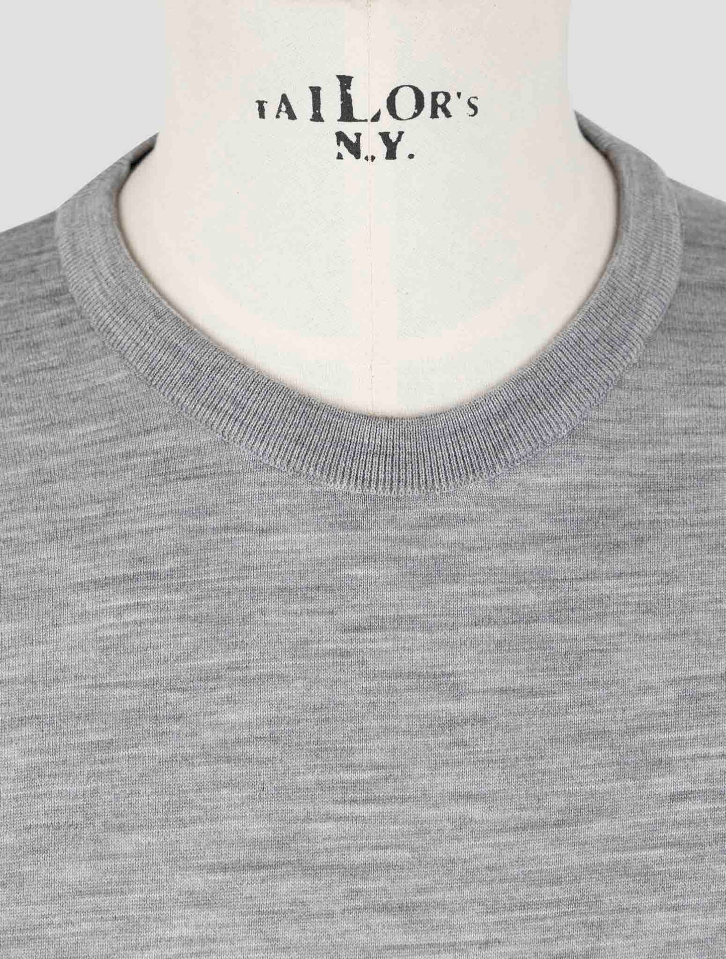 Kiton Gray Wool Diamante Blu Sweater Crewneck