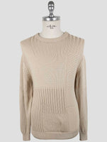 Kiton Beige Cotton Sweater Crewneck