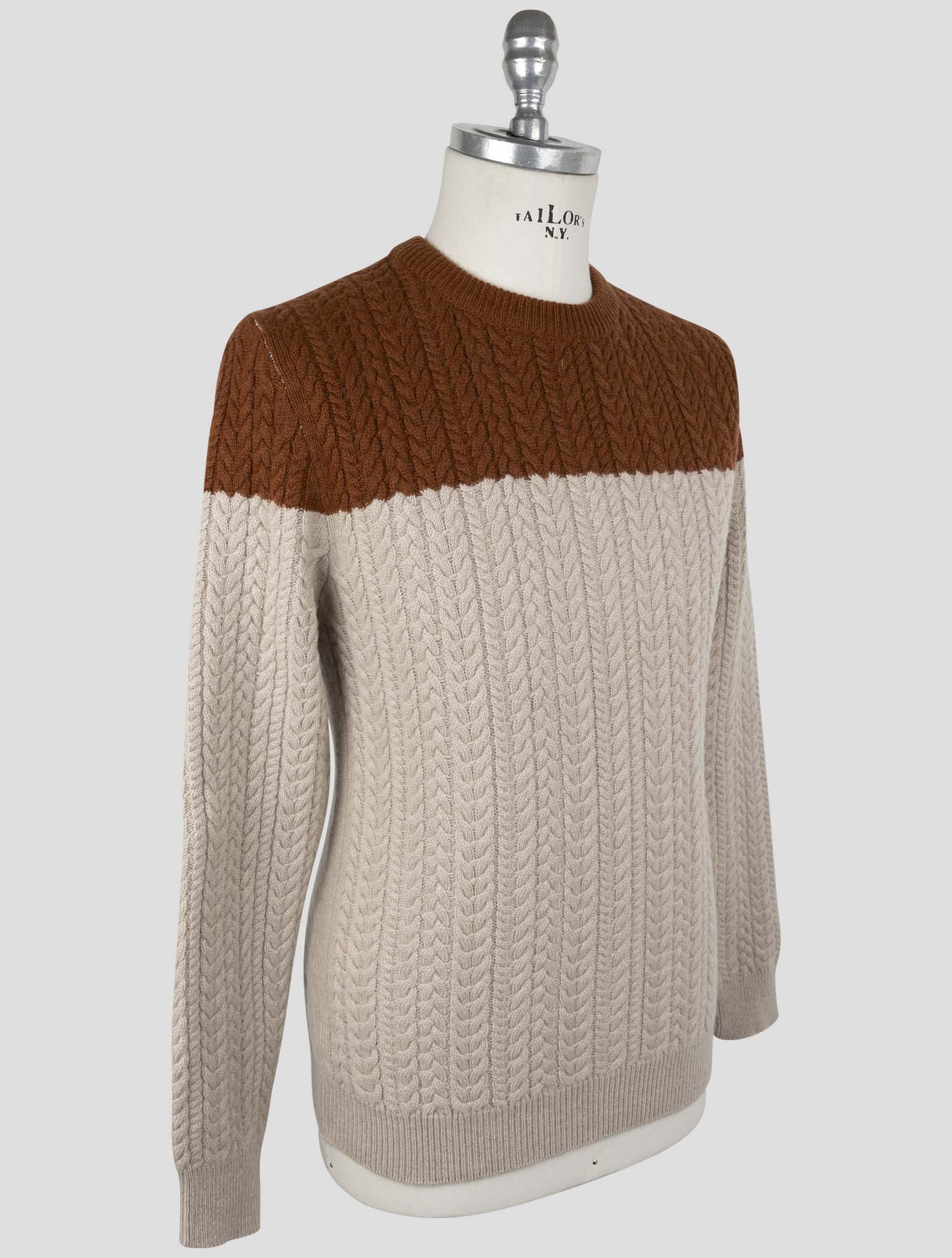 Kiton Brown Cashmere Sweater Crewneck