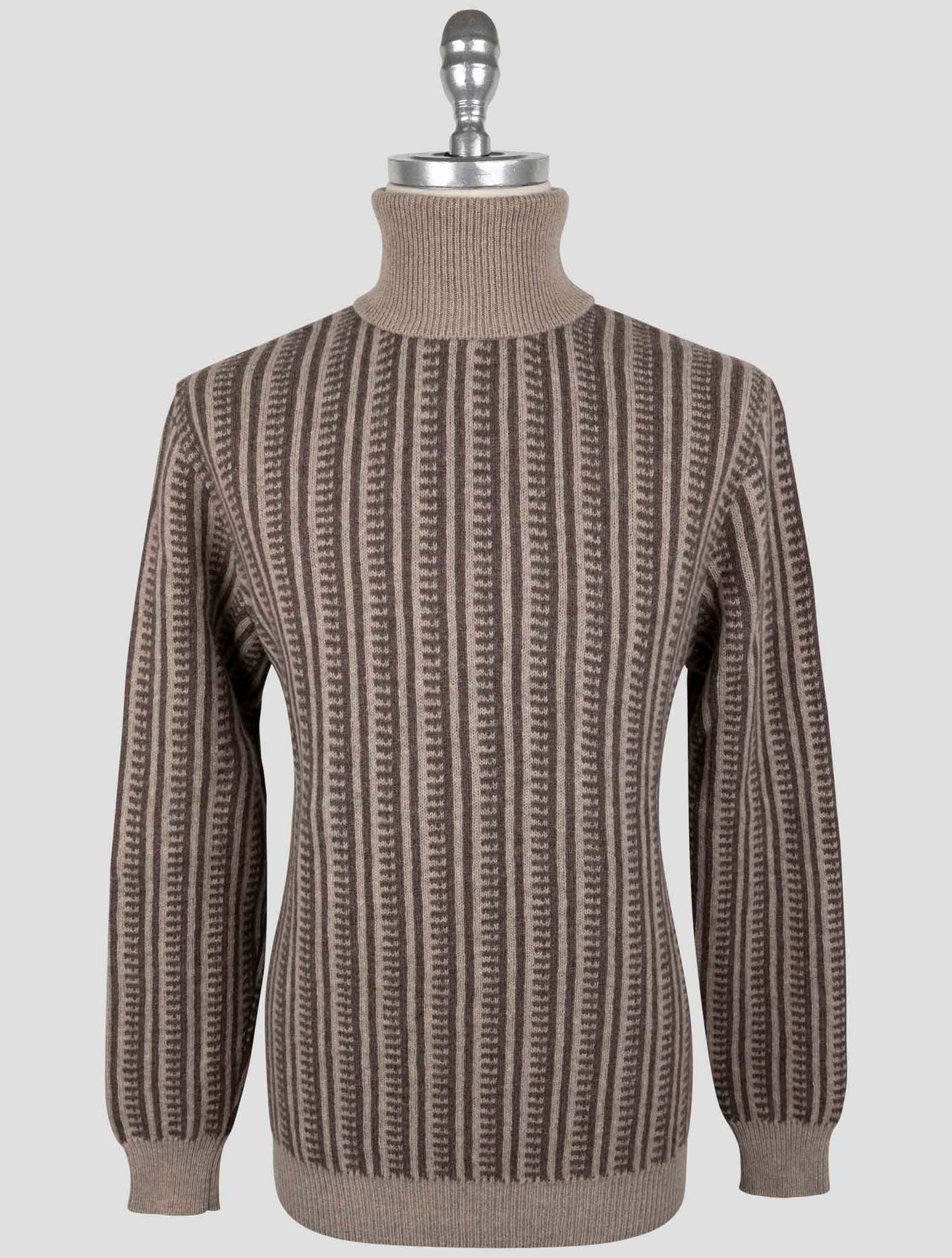 Kiton Brown Wool Sweater Turtleneck