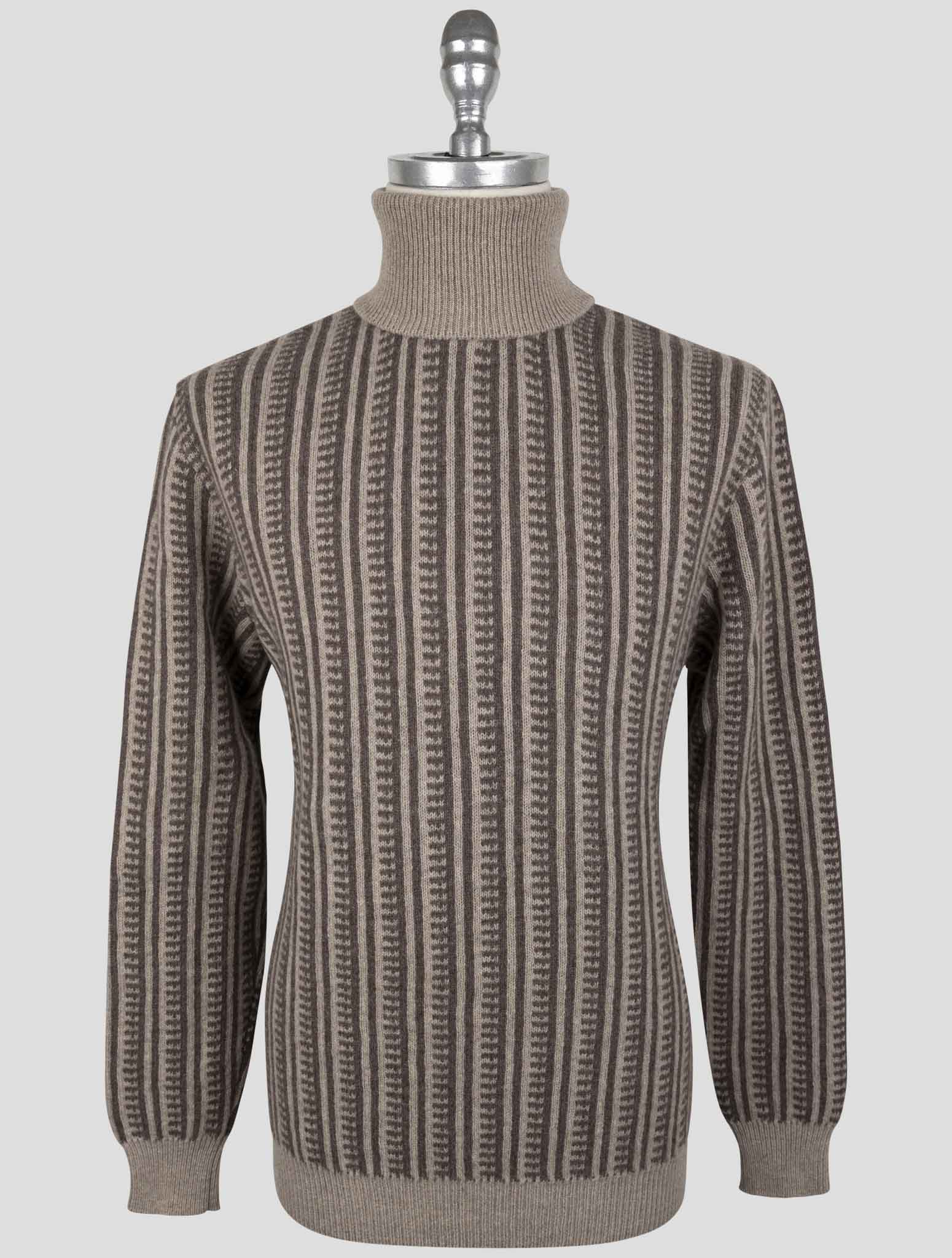 Kiton Brown Wool Sweater Turtleneck