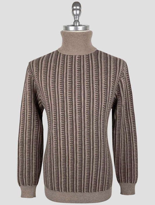 Kiton Brown Wool Sweater Turtleneck