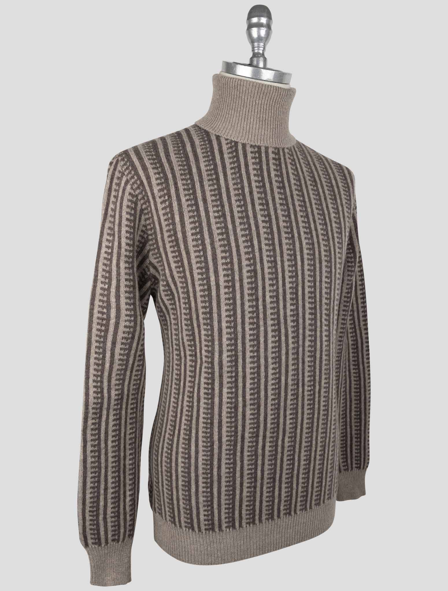 Kiton Brown Wool Sweater Turtleneck