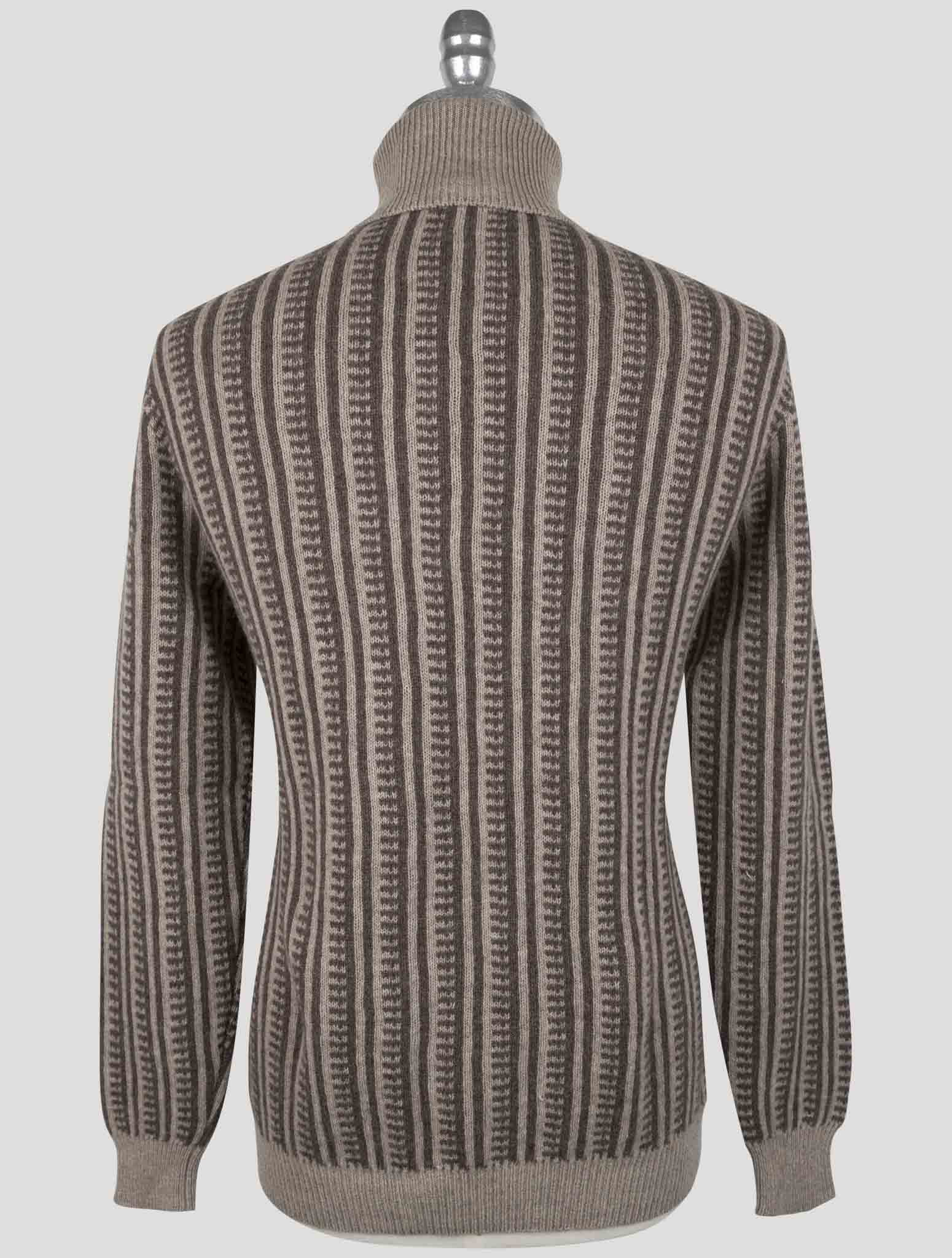 Kiton Brown Wool Sweater Turtleneck