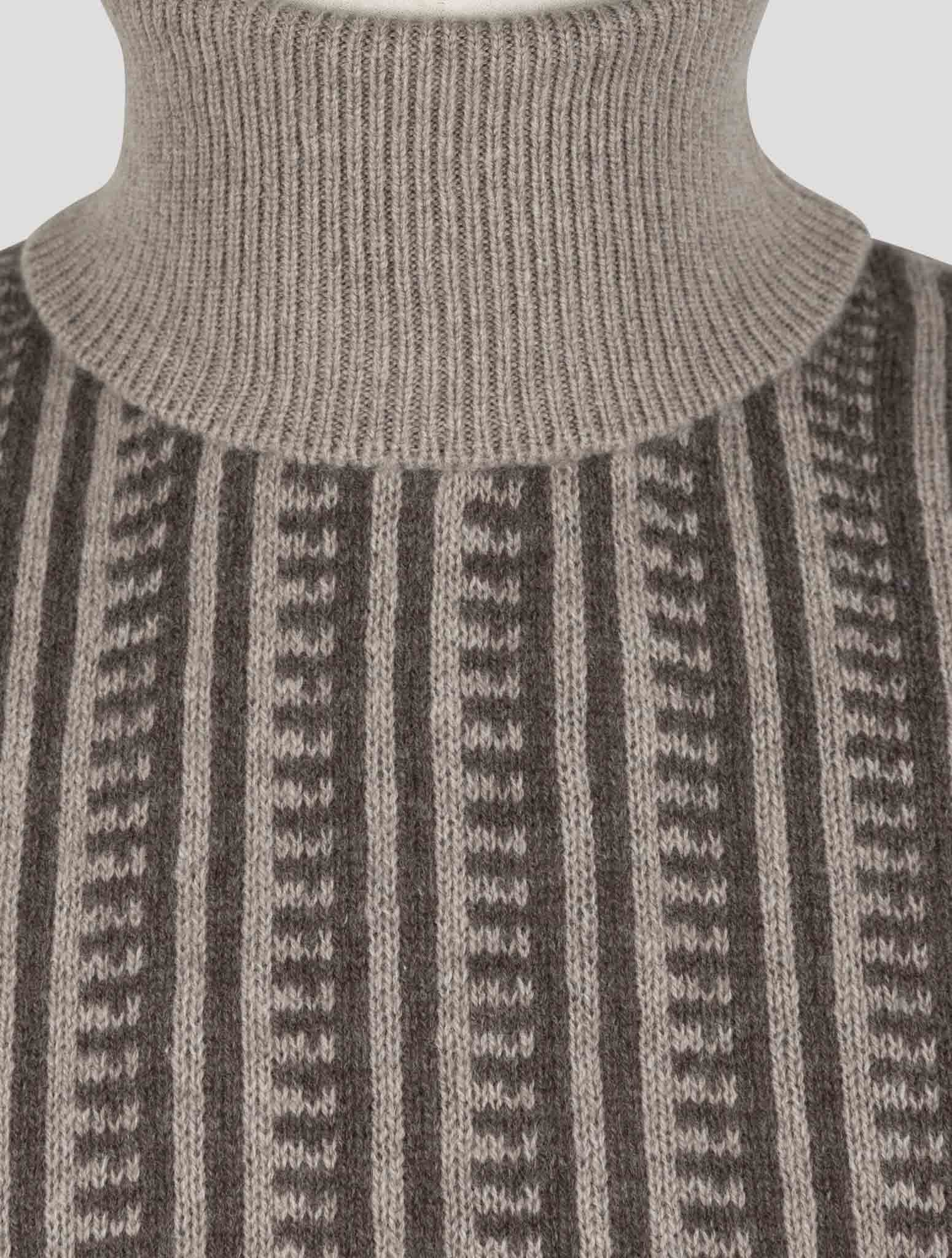 Kiton Brown Wool Sweater Turtleneck