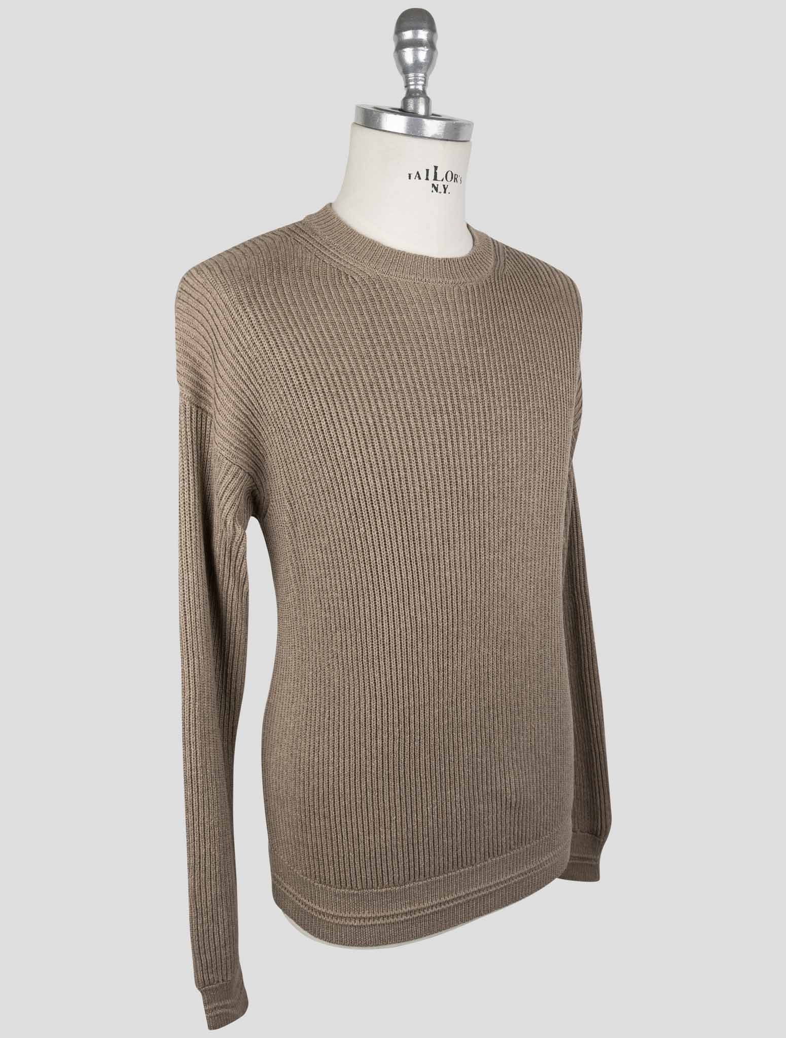 Kiton Brown Silk Cotton Sweater Crewneck