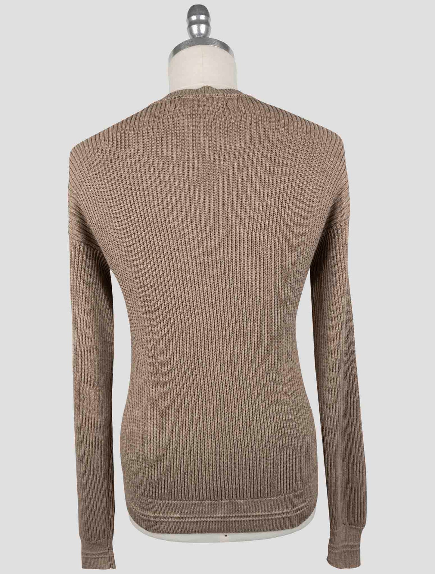 Kiton Brown Silk Cotton Sweater Crewneck