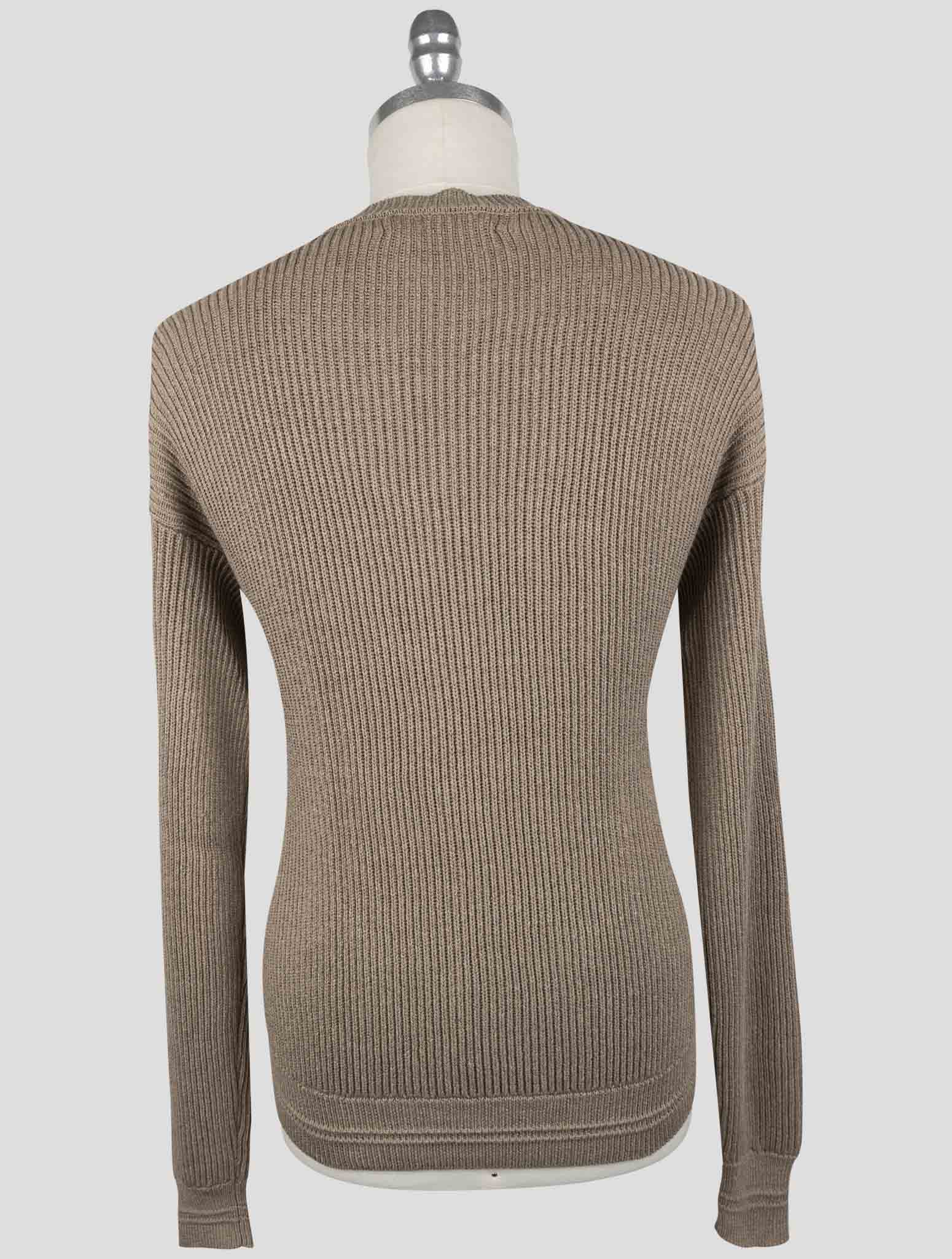 Kiton Brown Silk Cotton Sweater Crewneck