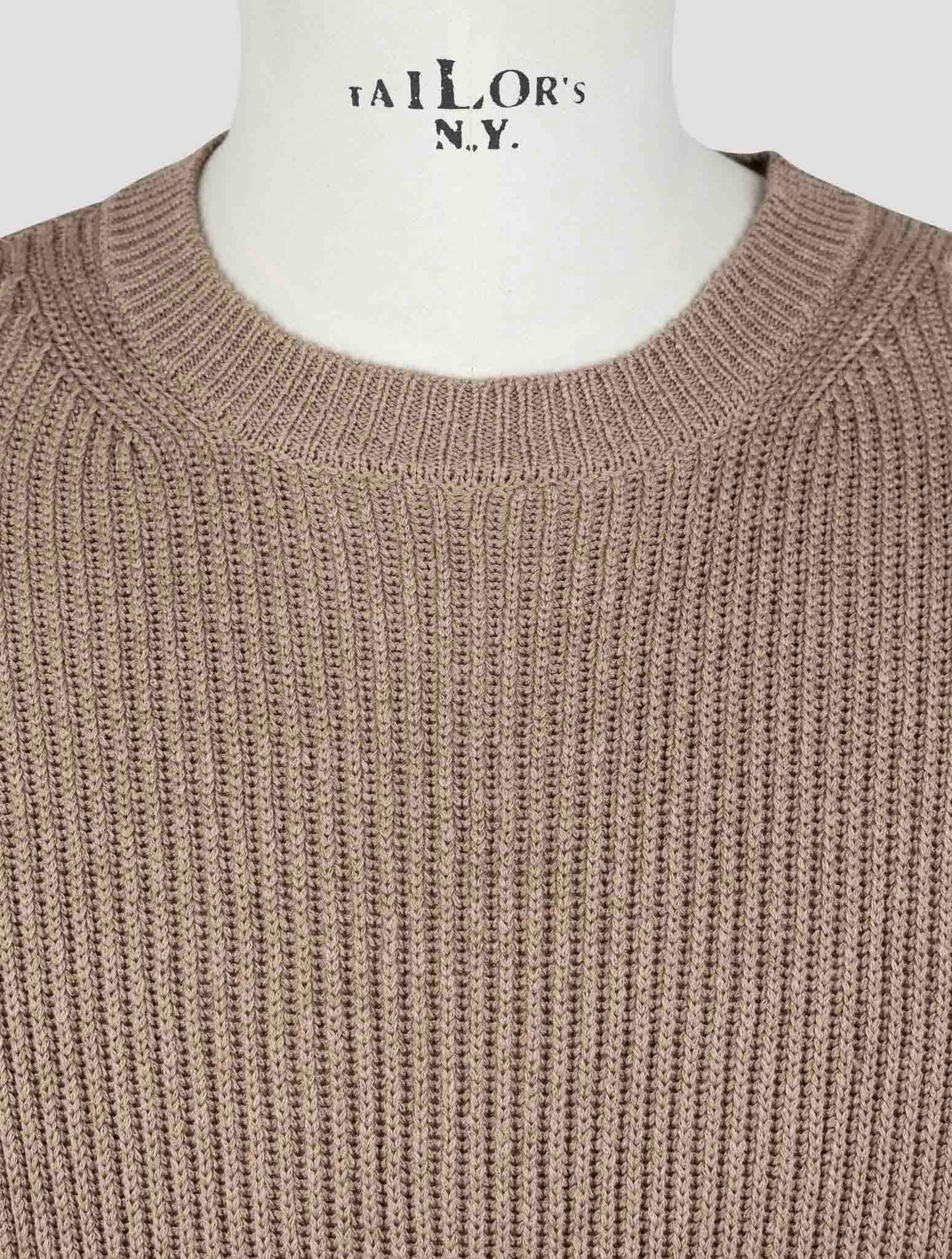 Kiton Brown Silk Cotton Sweater Crewneck