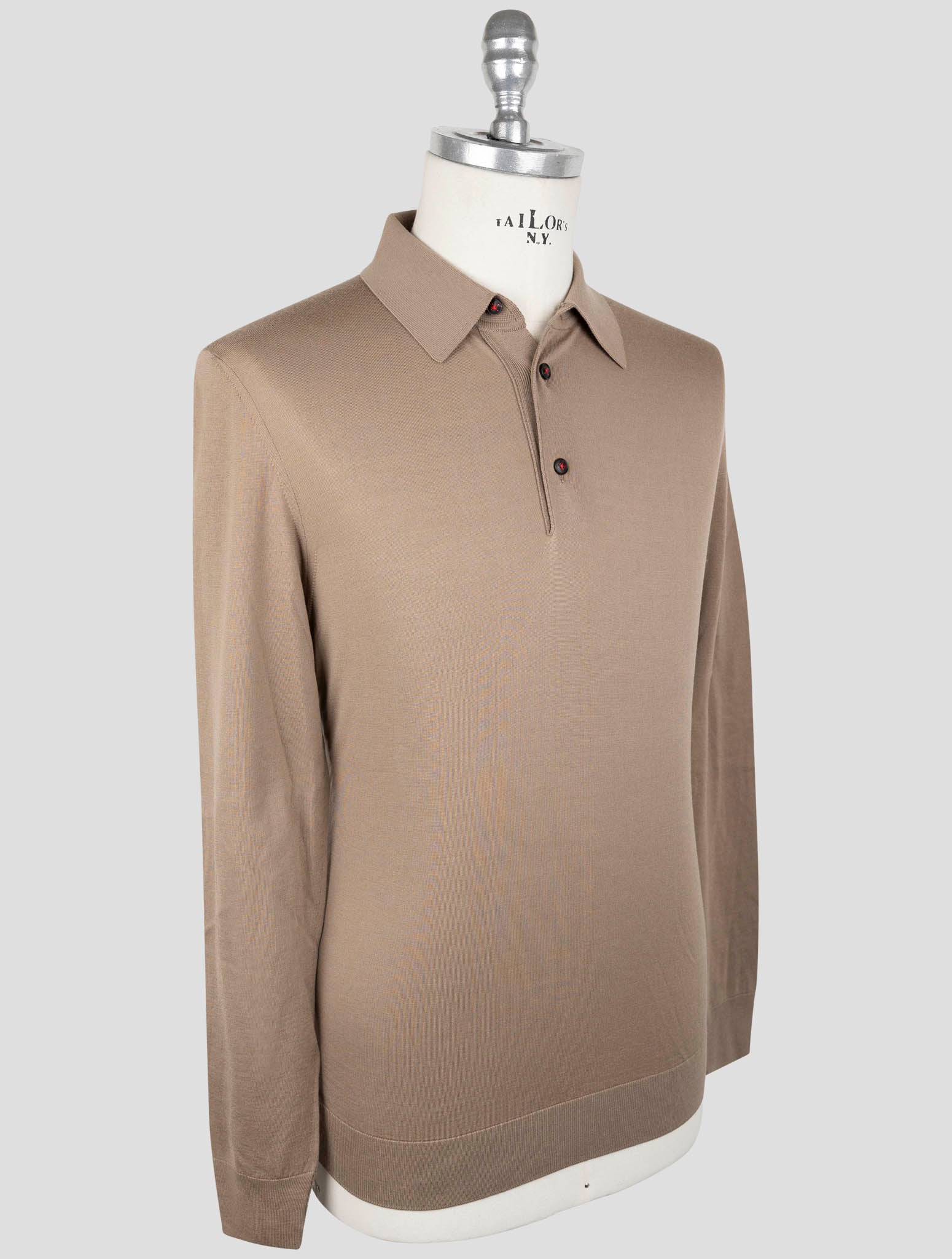 Kiton Brown Wool Sweater Polo