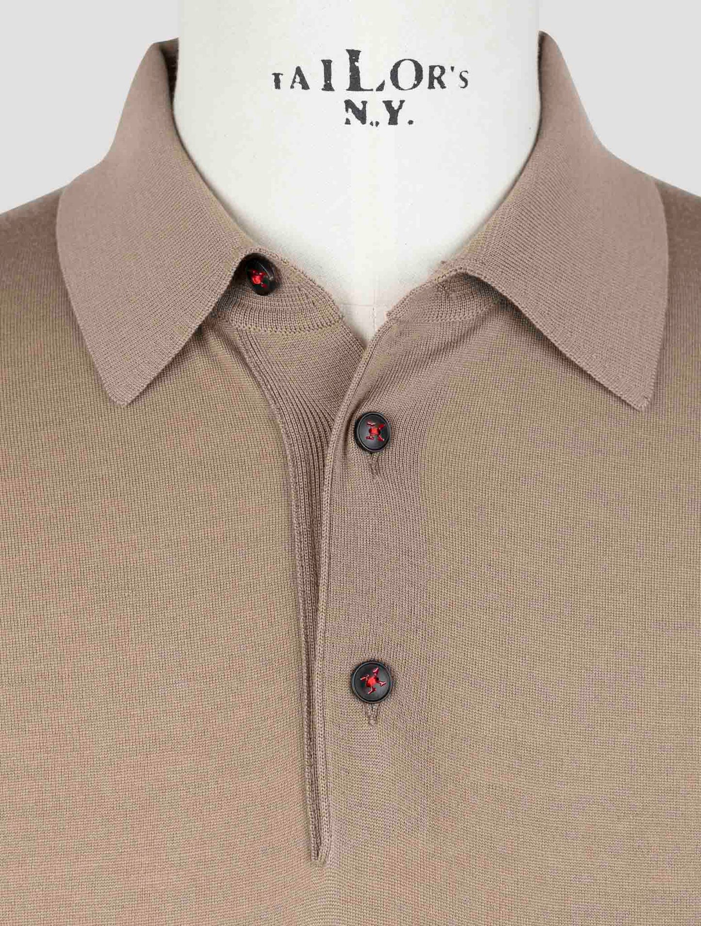Kiton Brown Wool Sweater Polo