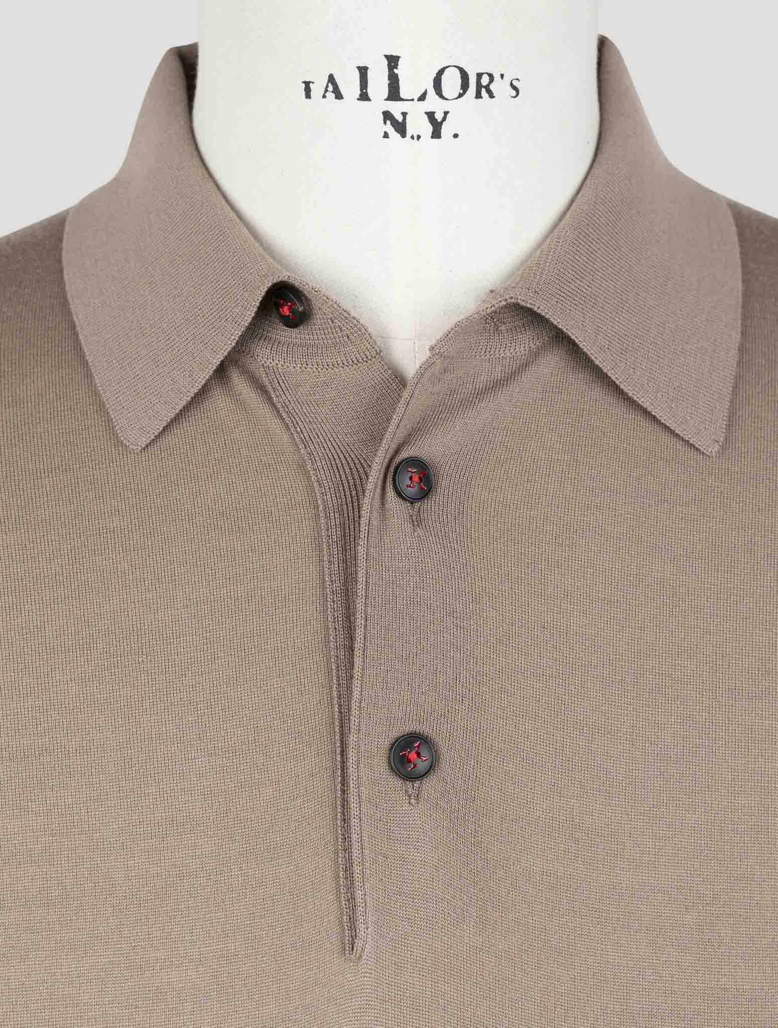 Kiton Brown Wool Sweater Polo