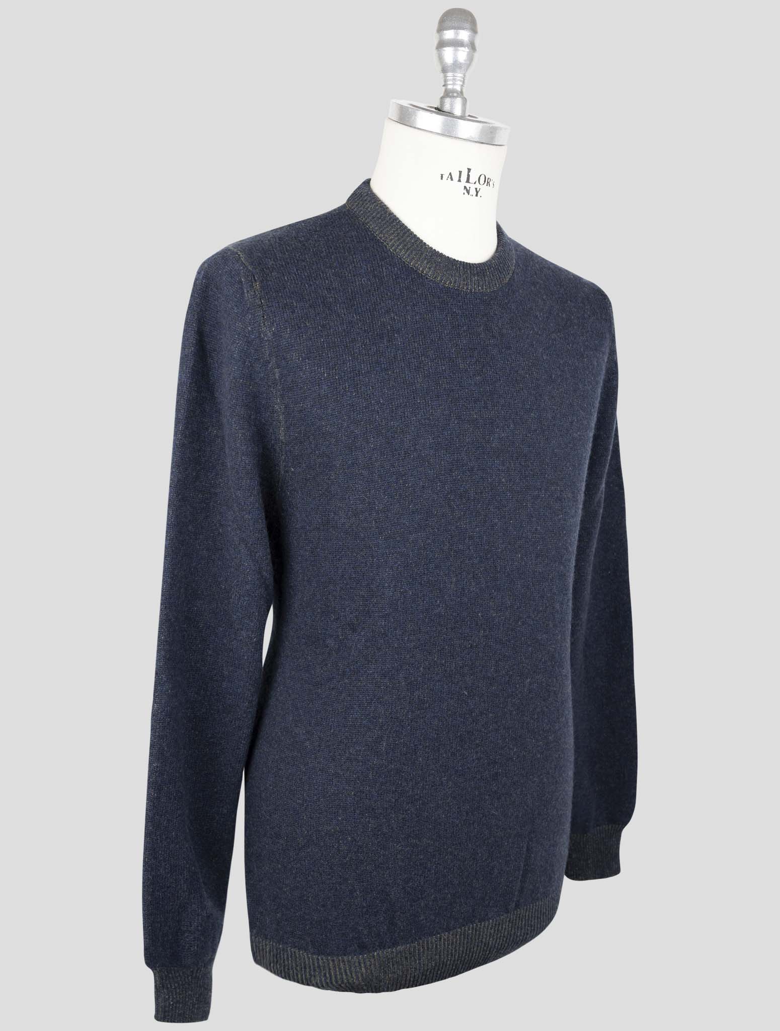Kiton Blue Cashmere Sweater Crewneck