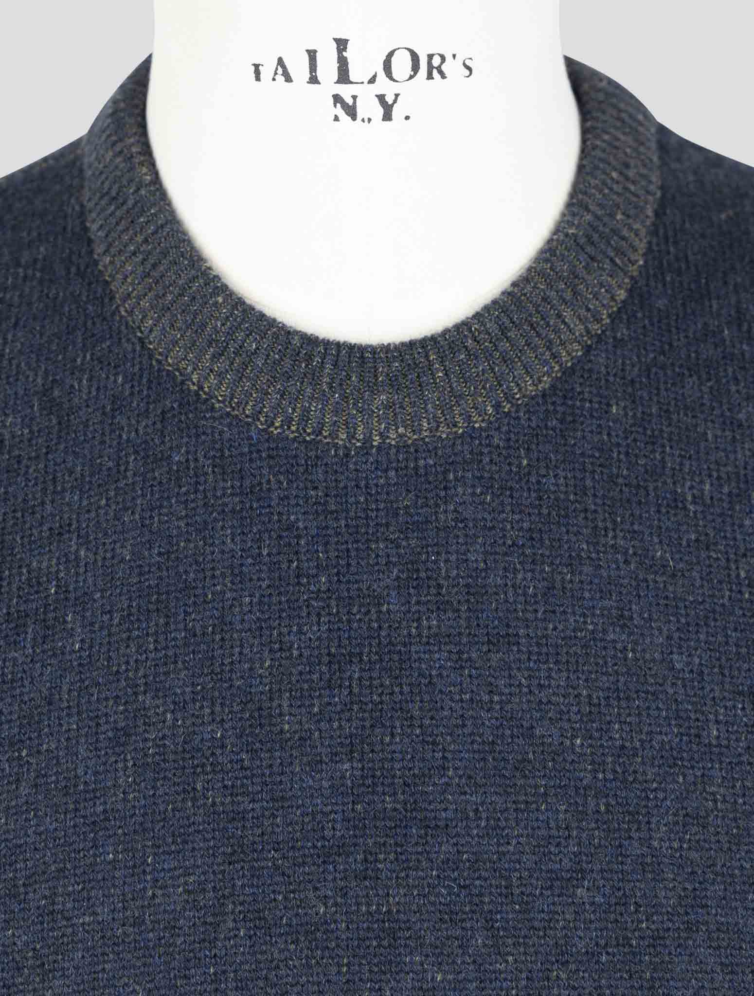 Kiton Blue Cashmere Sweater Crewneck