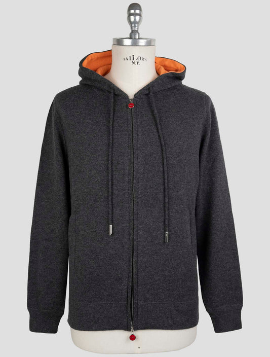 Kiton Dark Gray Cashmere Sweater Full Zip