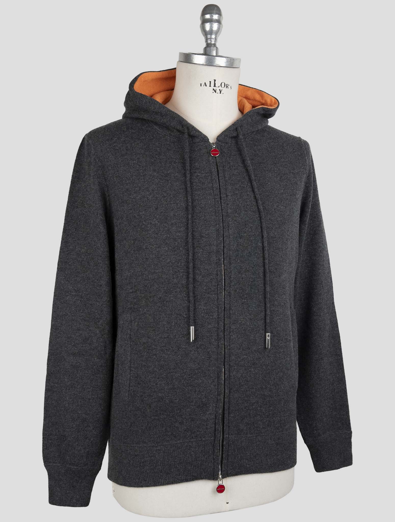 Kiton Dark Gray Cashmere Sweater Full Zip