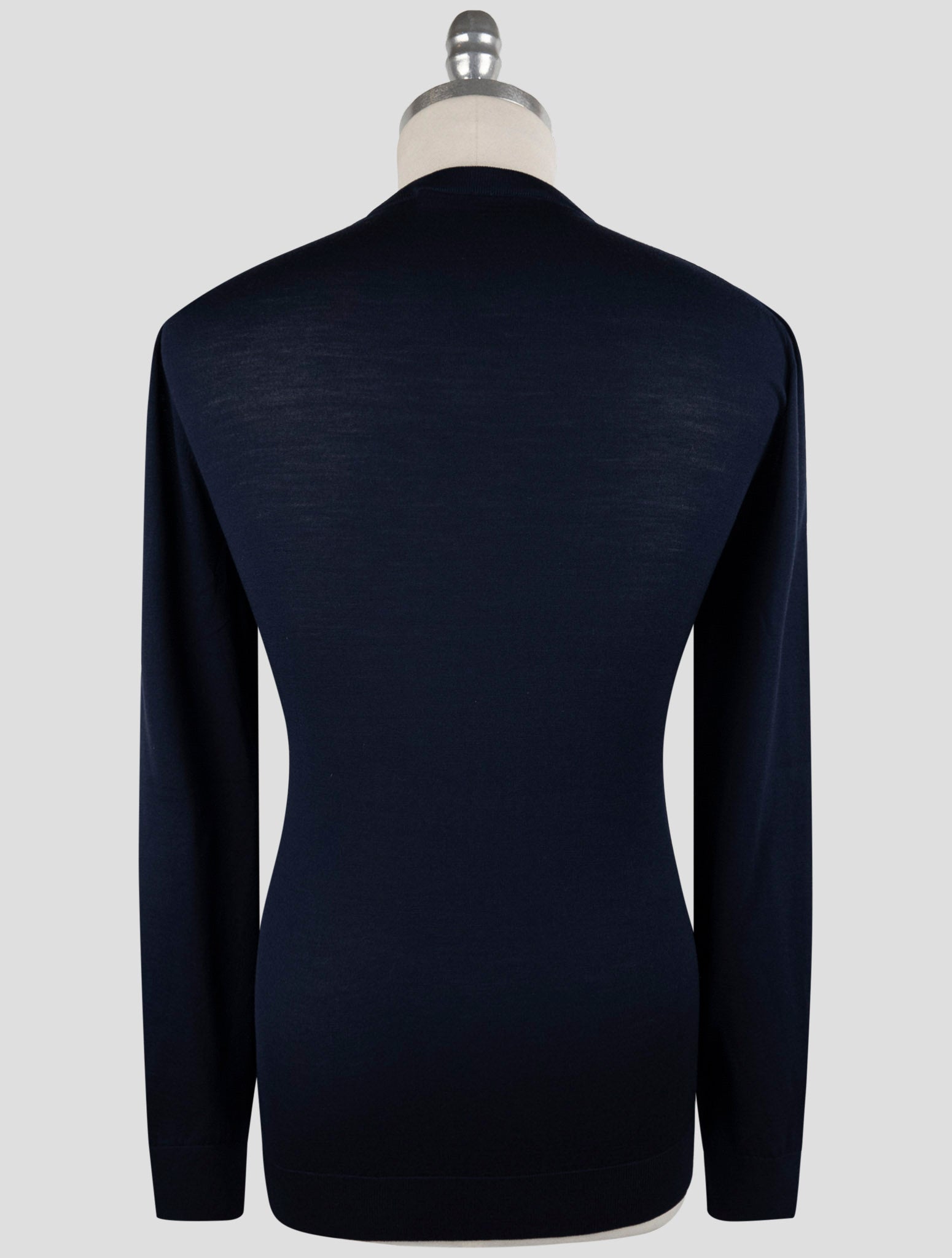 Kiton Blue Wool Sweater Crewneck