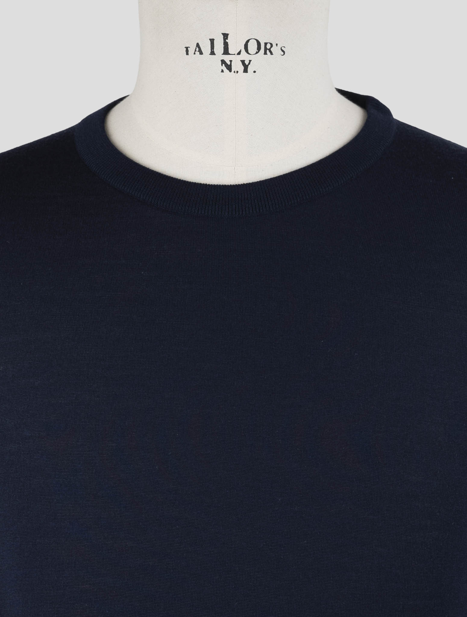 Kiton Blue Wool Sweater Crewneck