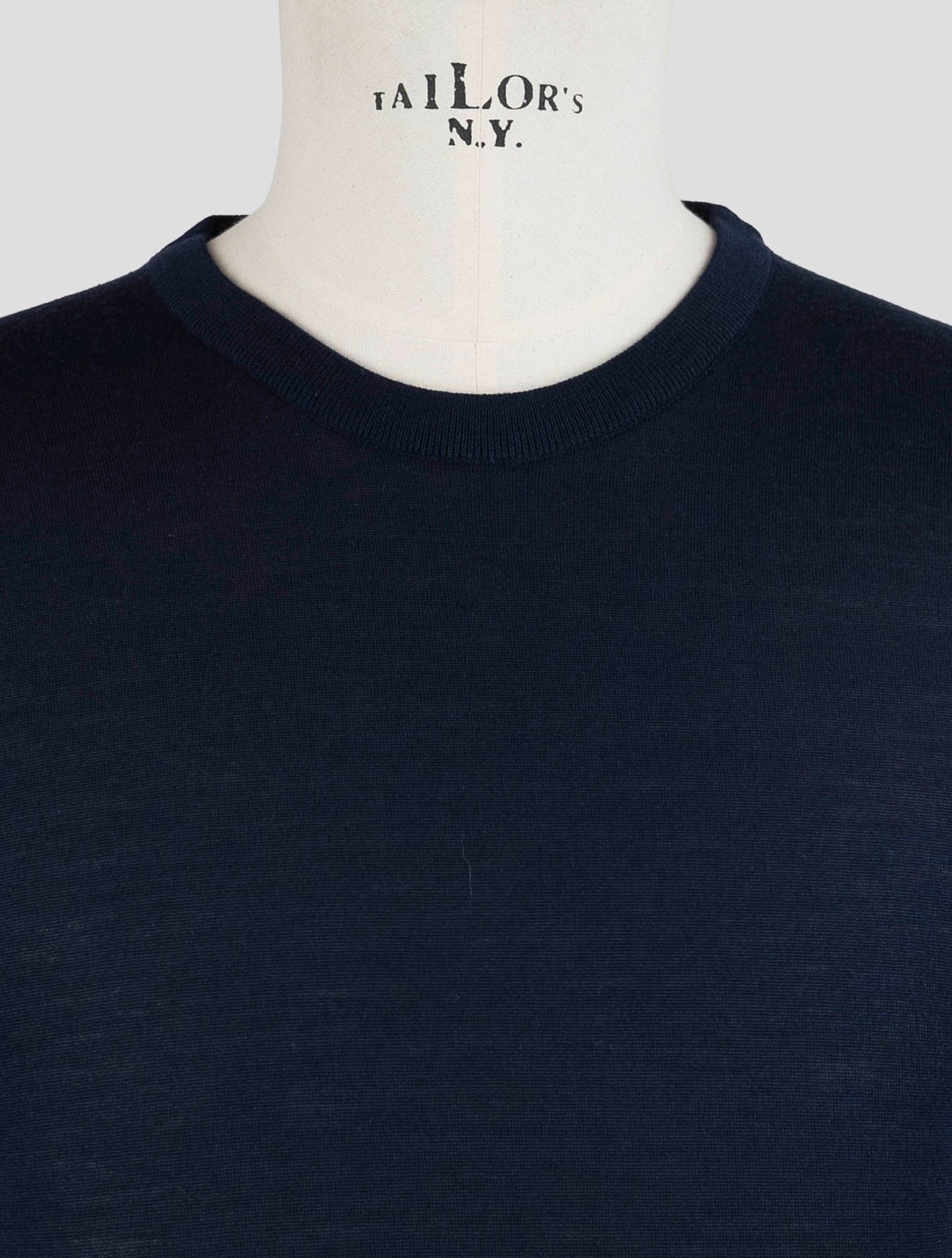 Kiton Blue Wool Sweater Crewneck