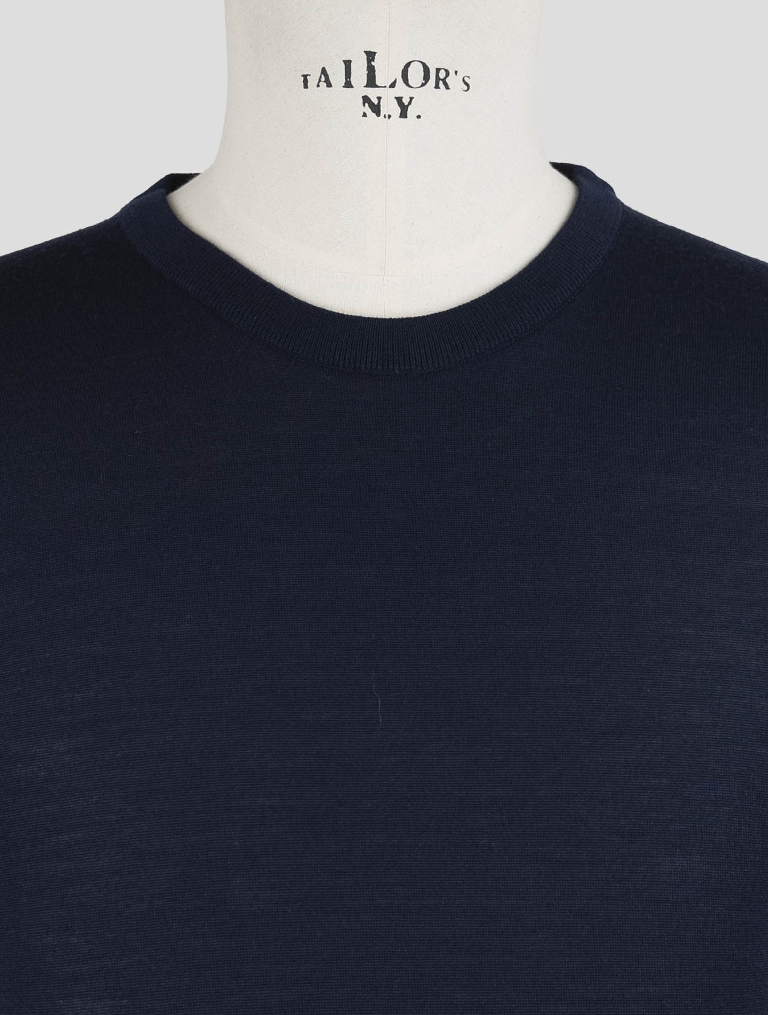 Kiton Blue Wool Sweater Crewneck