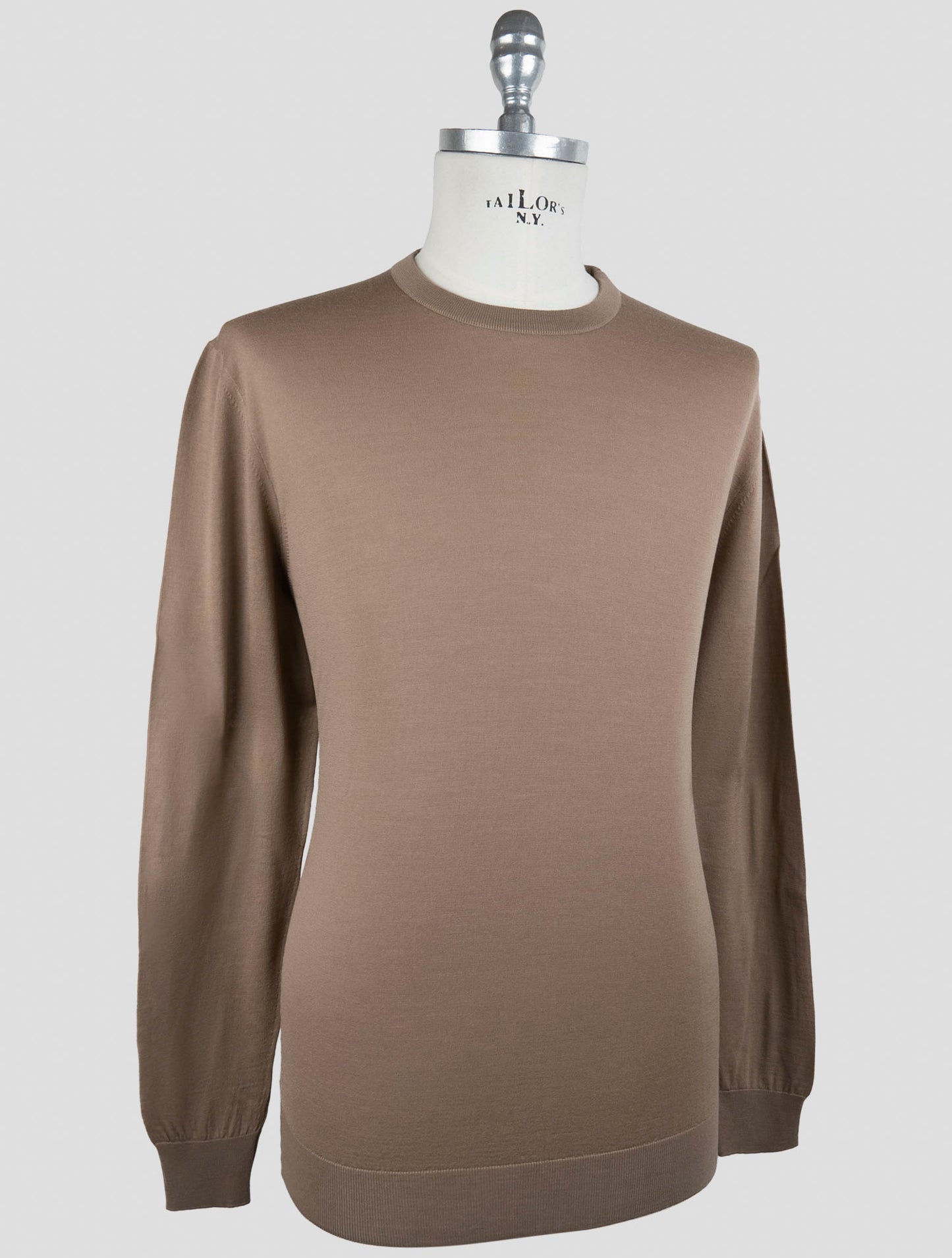Kiton Brown Wool Sweater Crewneck