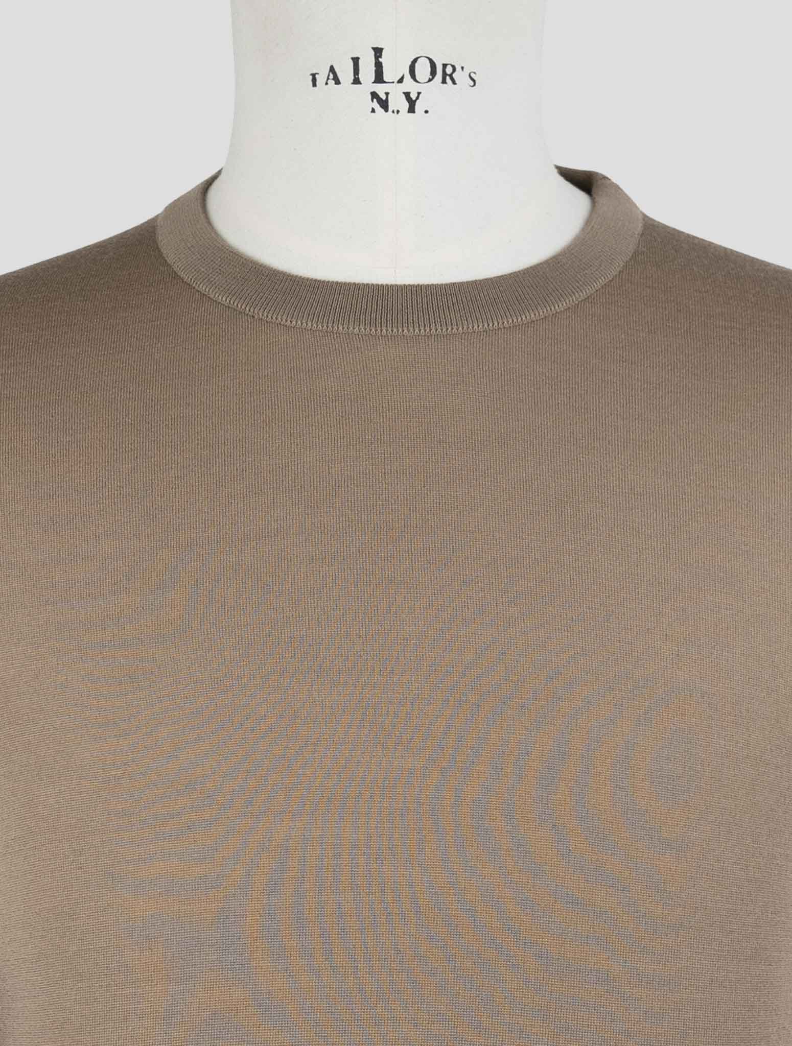 Kiton Brown Wool Sweater Crewneck